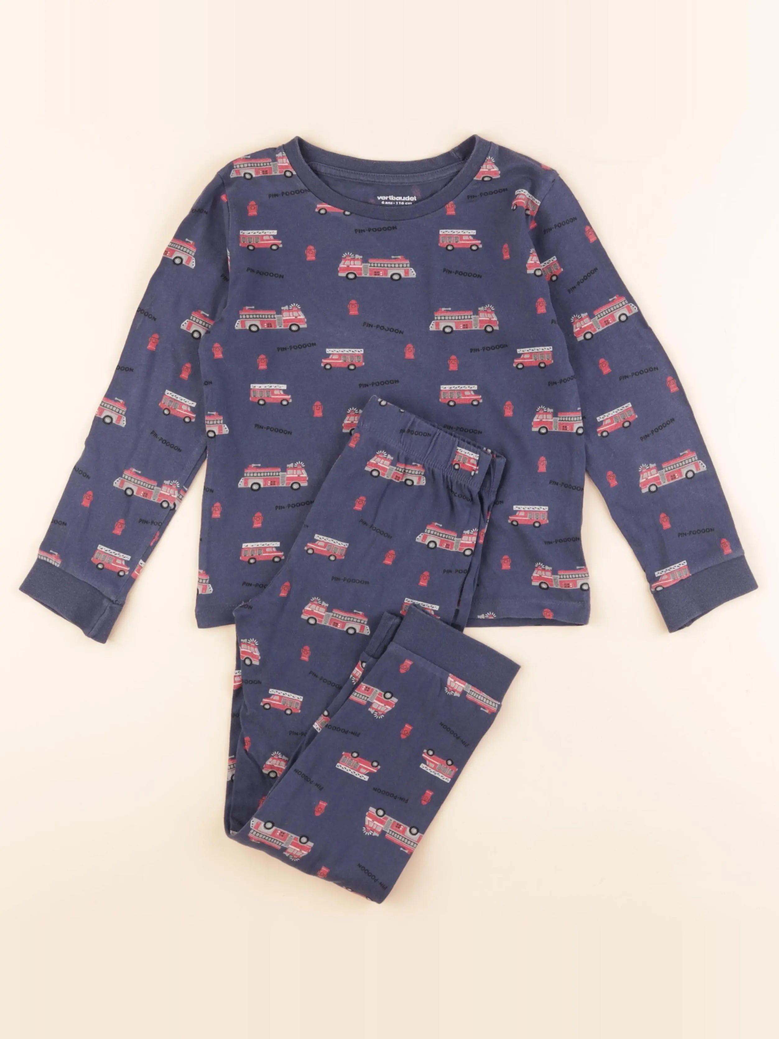 Vertbaudet - pyjama coton bleu - 6 ans