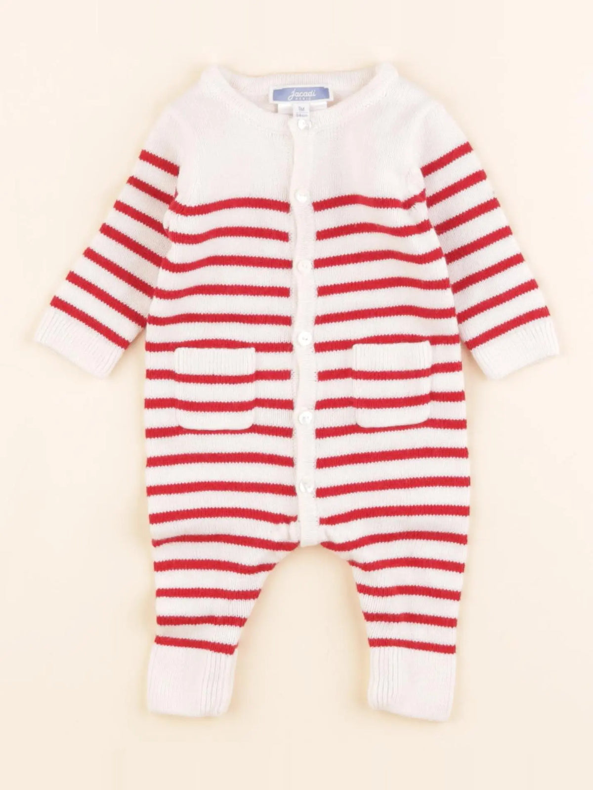 Jacadi - combinaison blanc, rouge - 1 mois