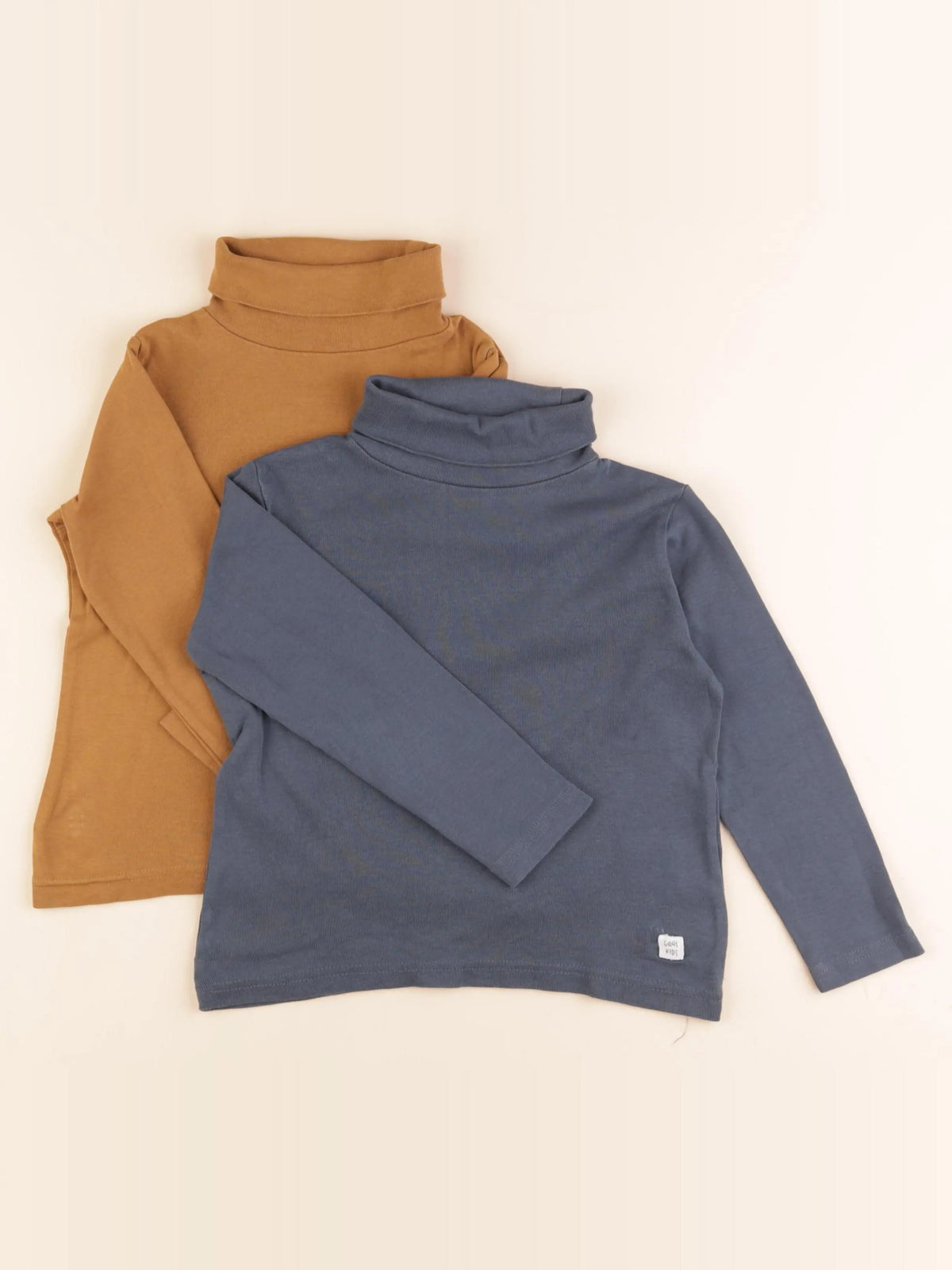 Vertbaudet - lot de 2 sous-pulls bleu, marron - 5 ans