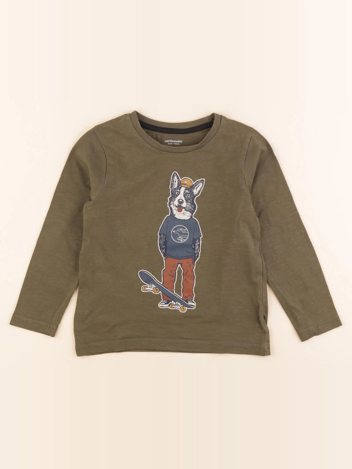 Vertbaudet - tee-shirt vert - 5 ans