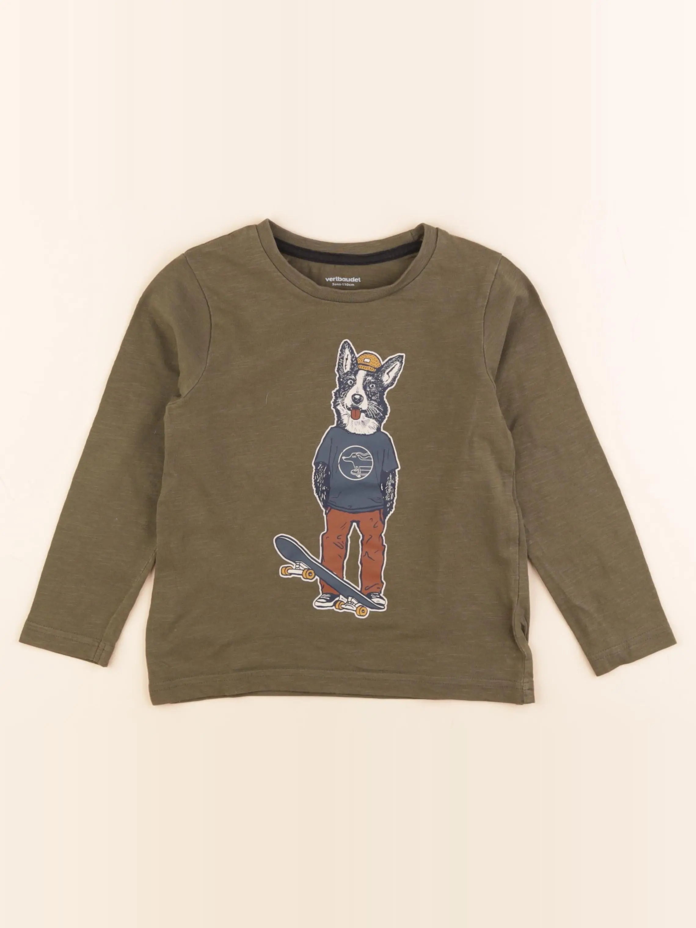 Vertbaudet - tee-shirt vert - 5 ans