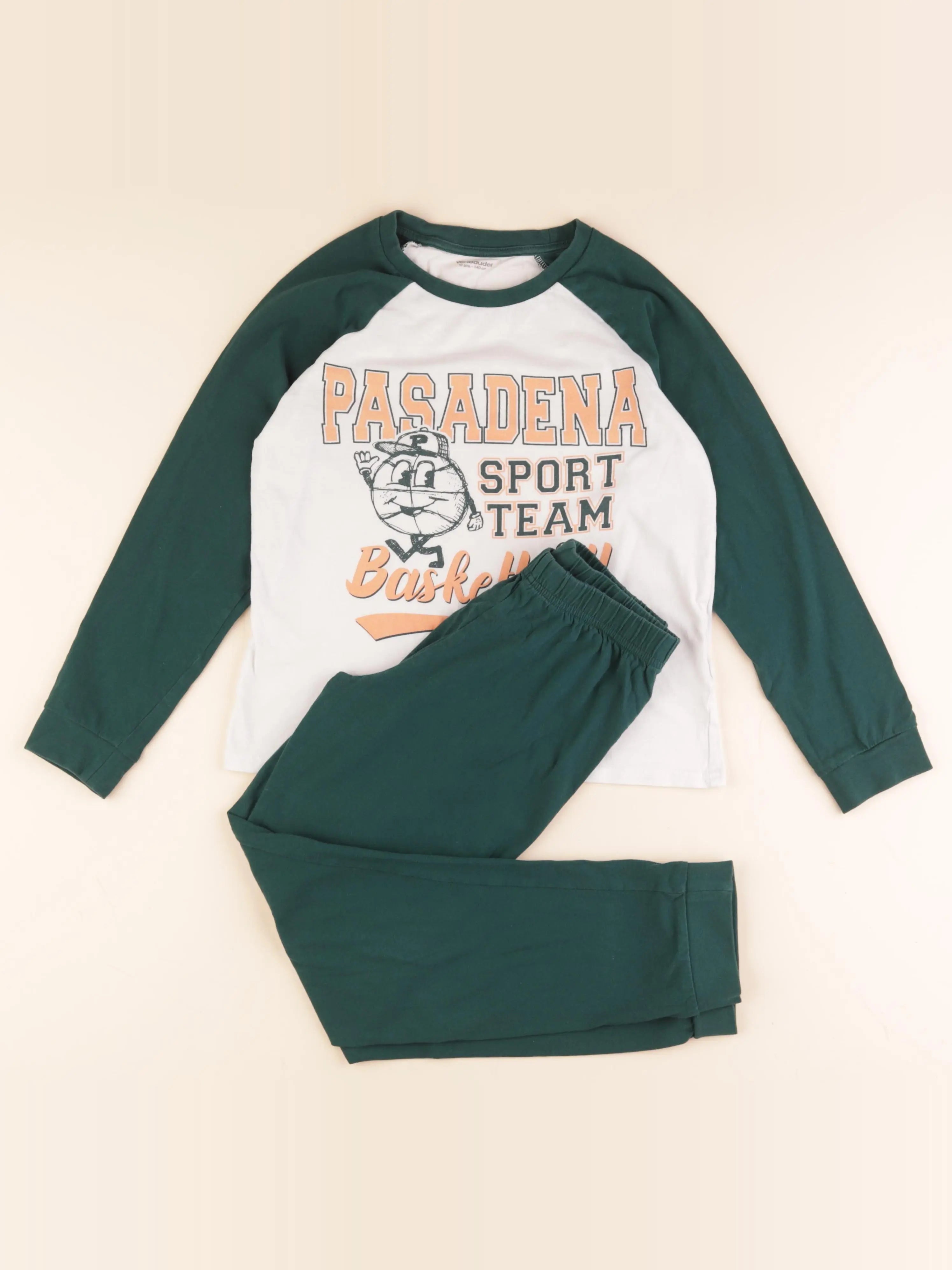 Vertbaudet - pyjama coton vert - 10 ans