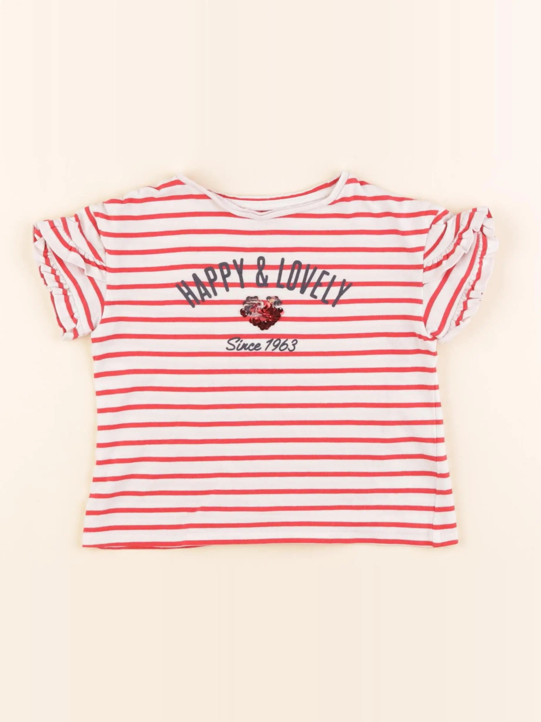 Vertbaudet - tee-shirt rouge - 3 ans