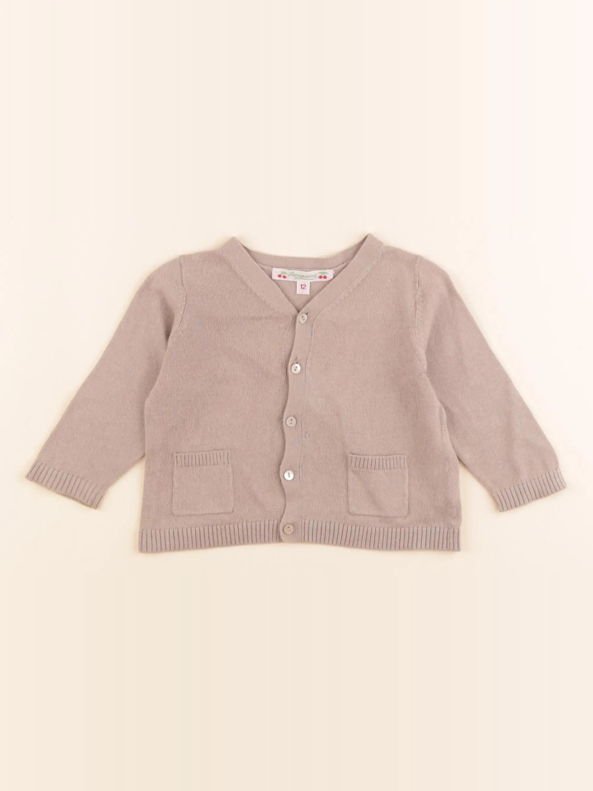 Bonpoint - gilet beige - 12 mois