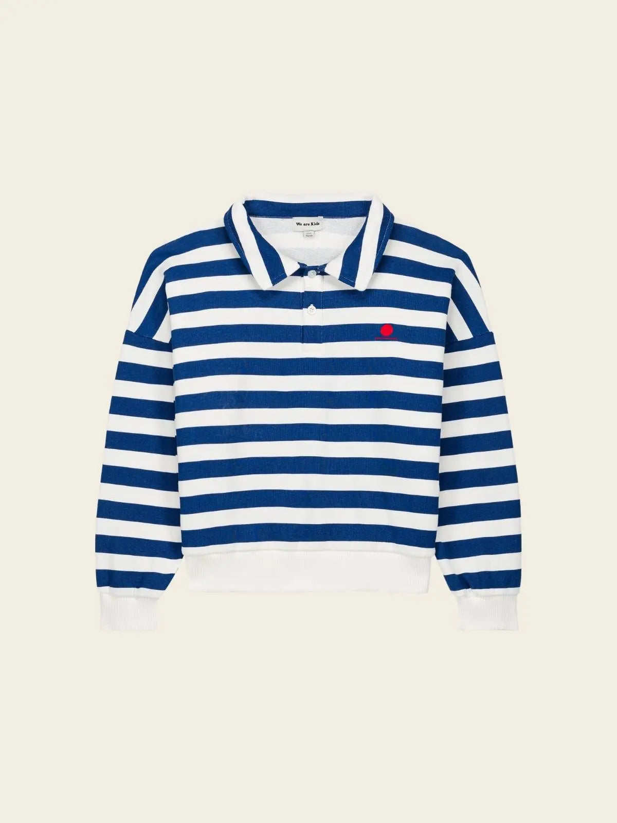Sweat polo rayé bleu