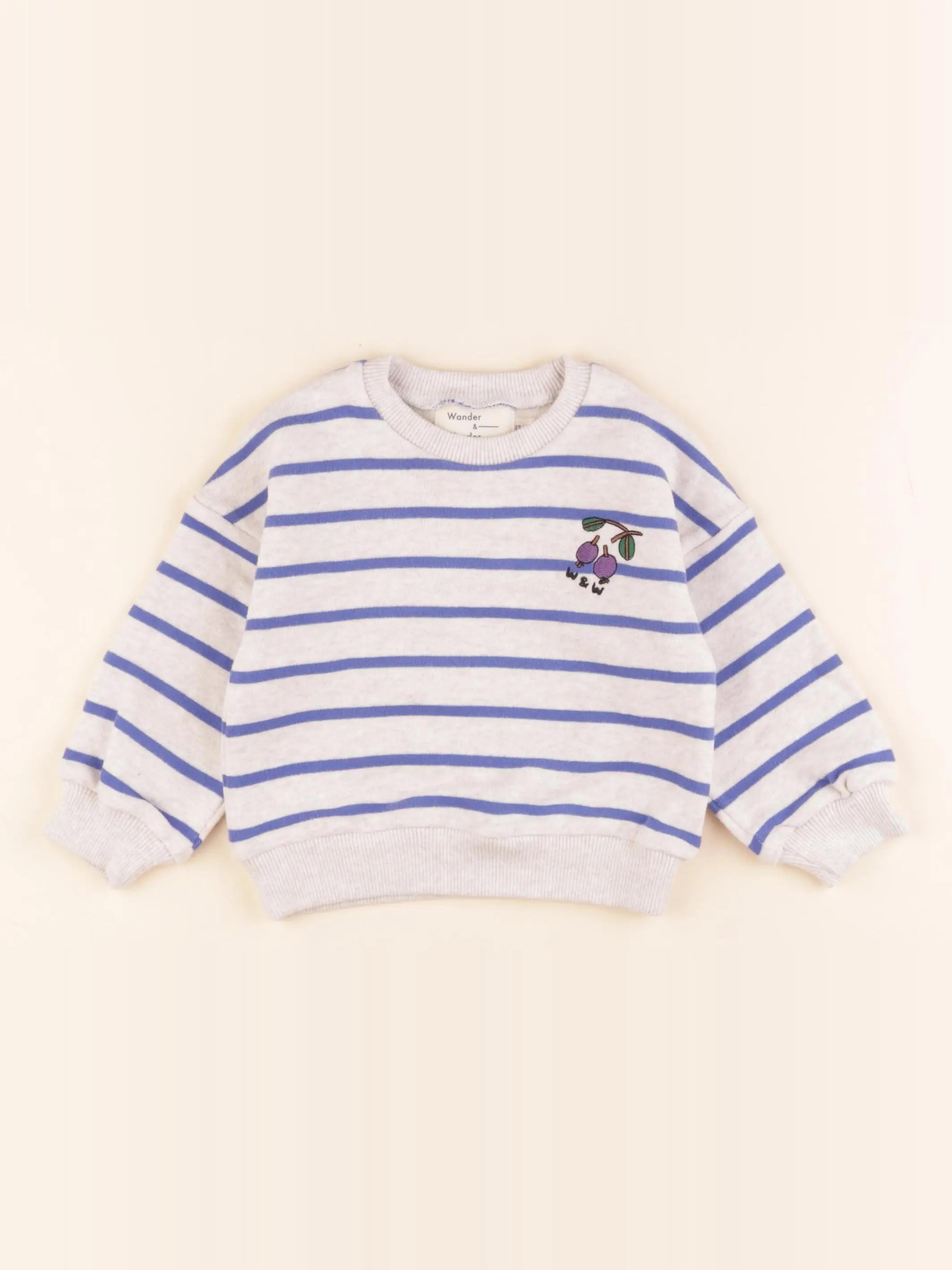 Sweat gris, bleu