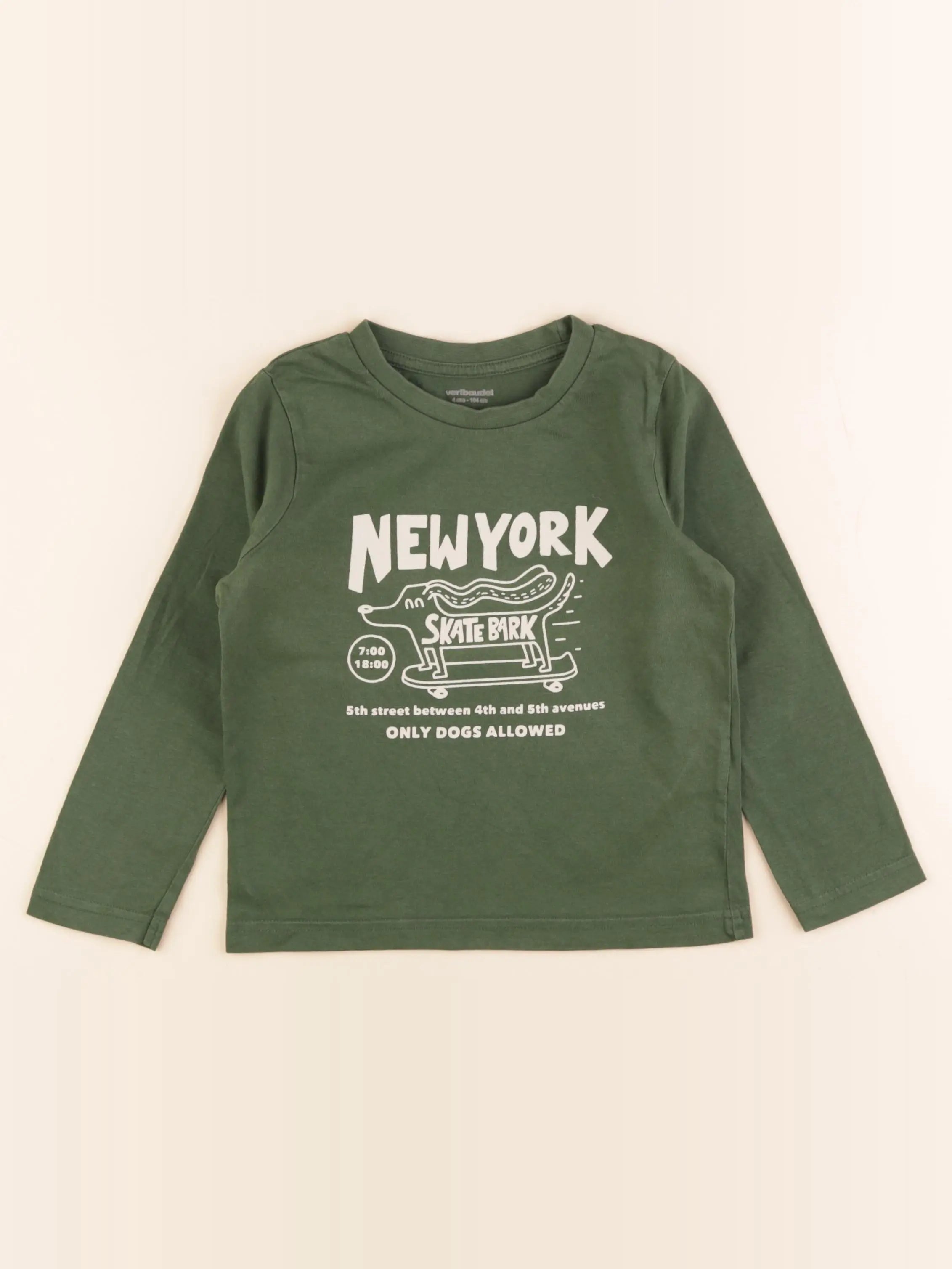 Vertbaudet - tee-shirt vert - 4 ans