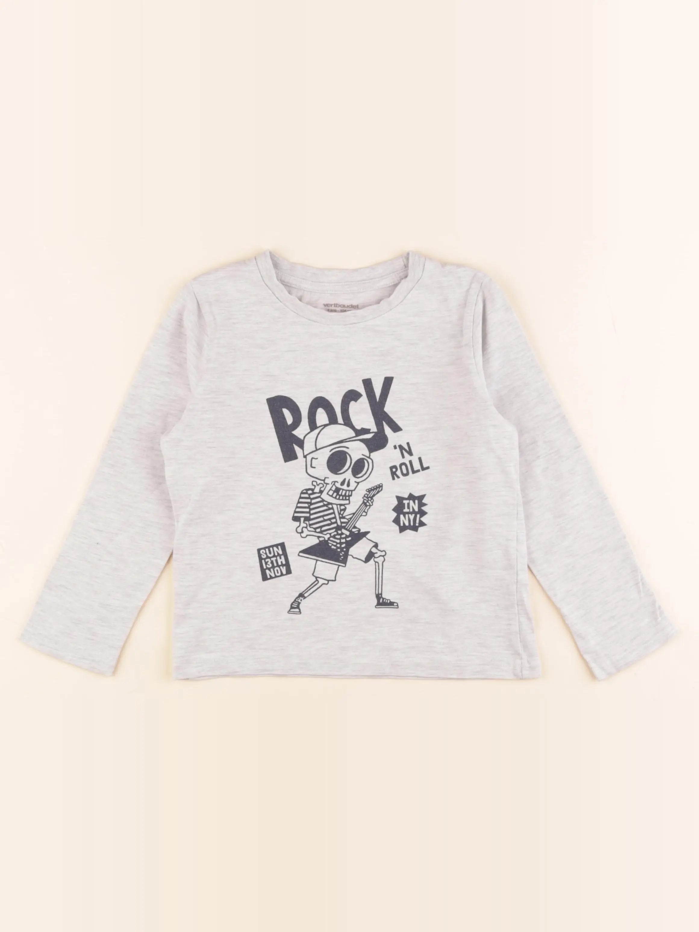 Vertbaudet - tee-shirt gris - 4 ans
