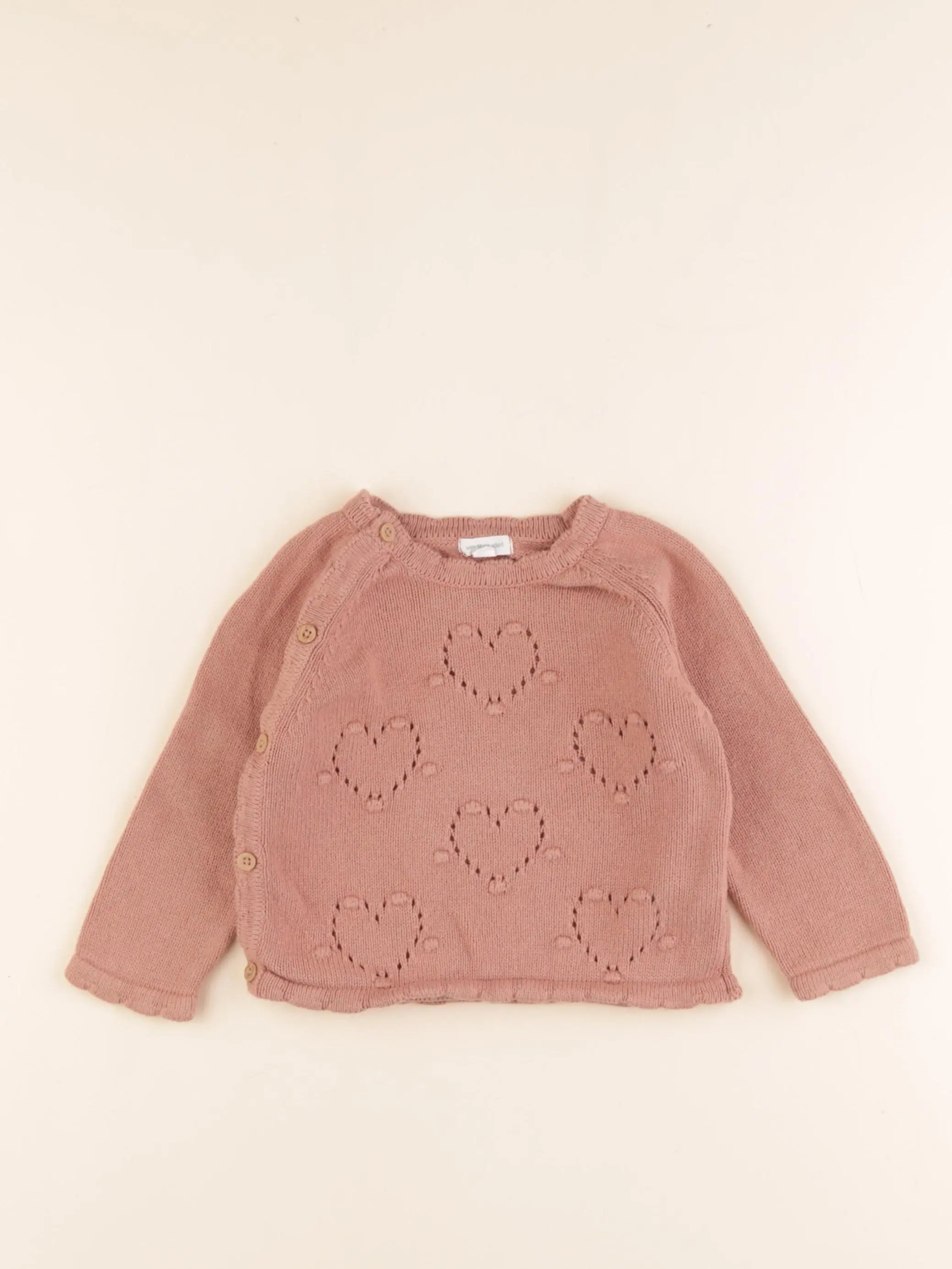 Vertbaudet - pull rose - 12 mois