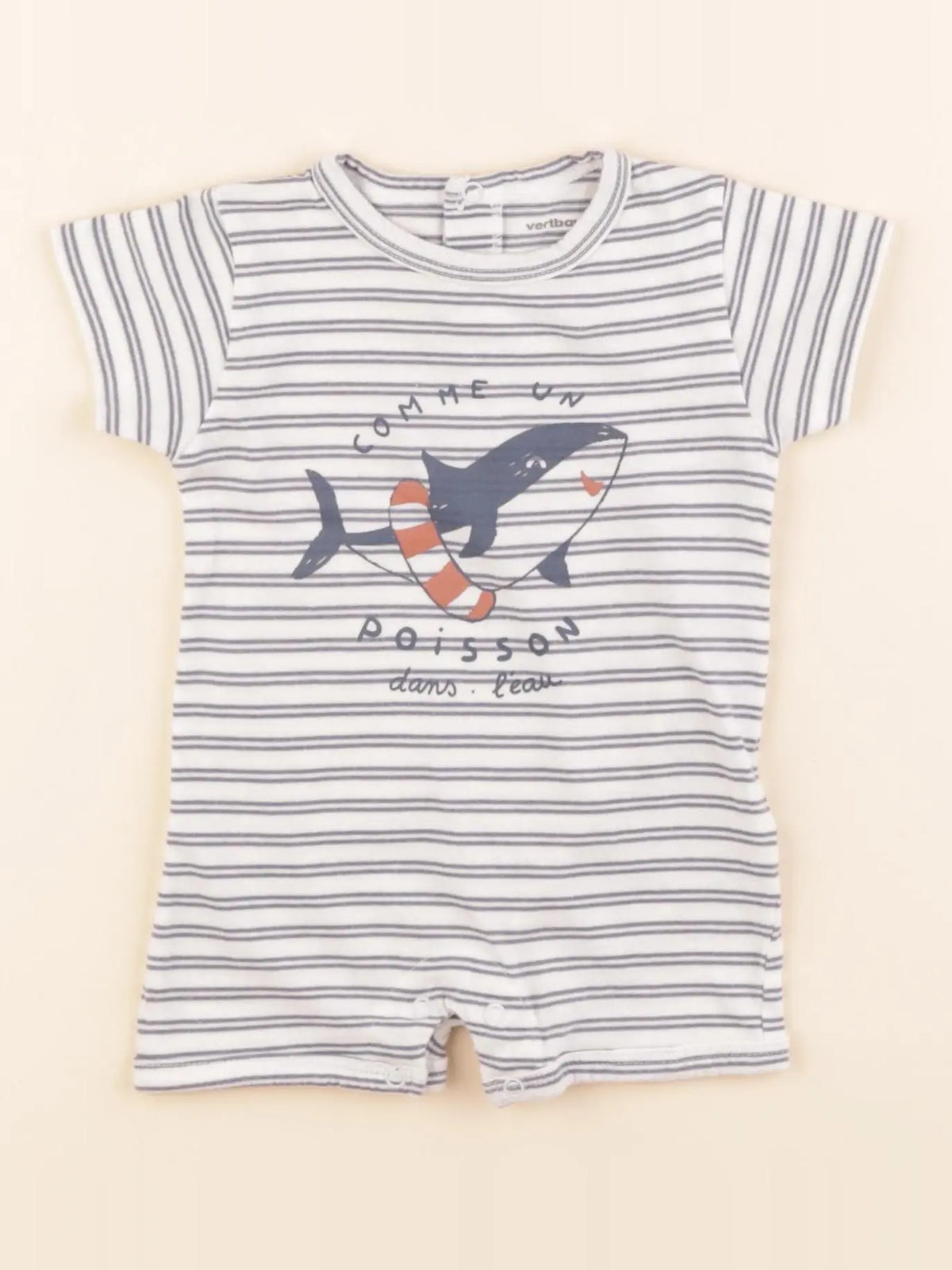 Vertbaudet - pyjama coton bleu - 3 mois