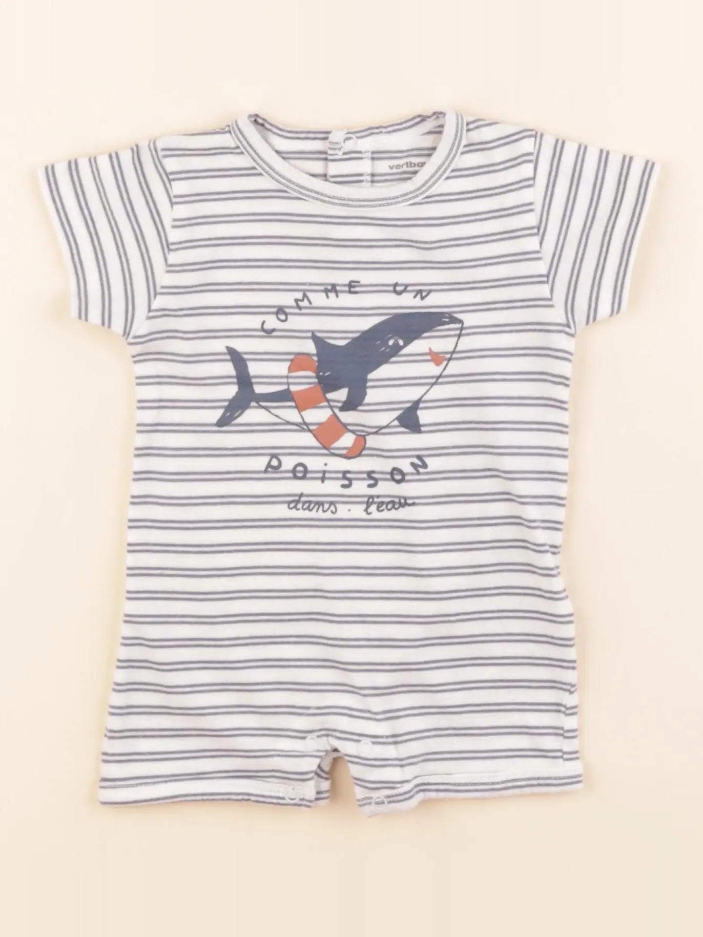 Vertbaudet - pyjama coton bleu - 3 mois
