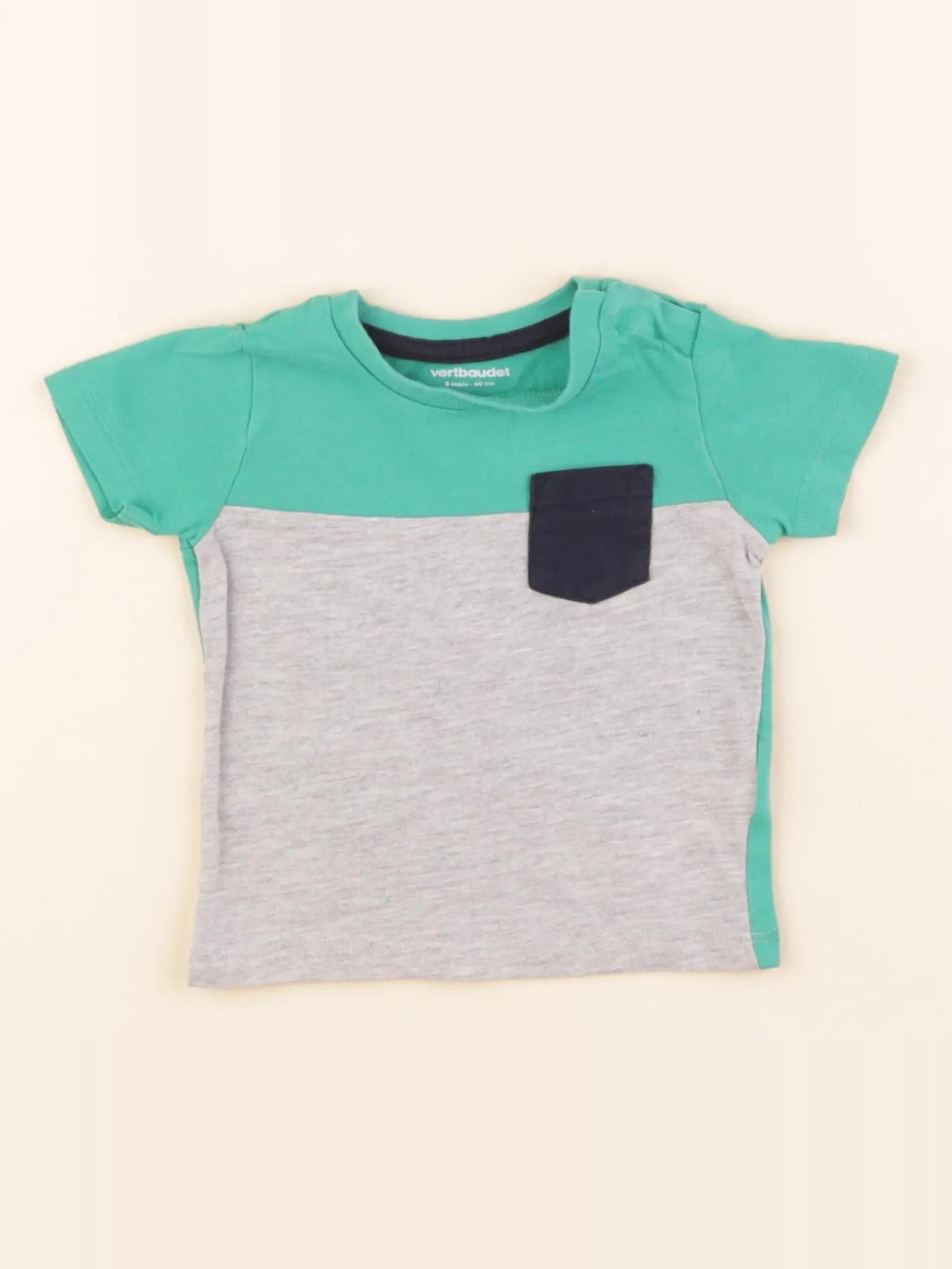 Vertbaudet - tee-shirt vert - 3 mois