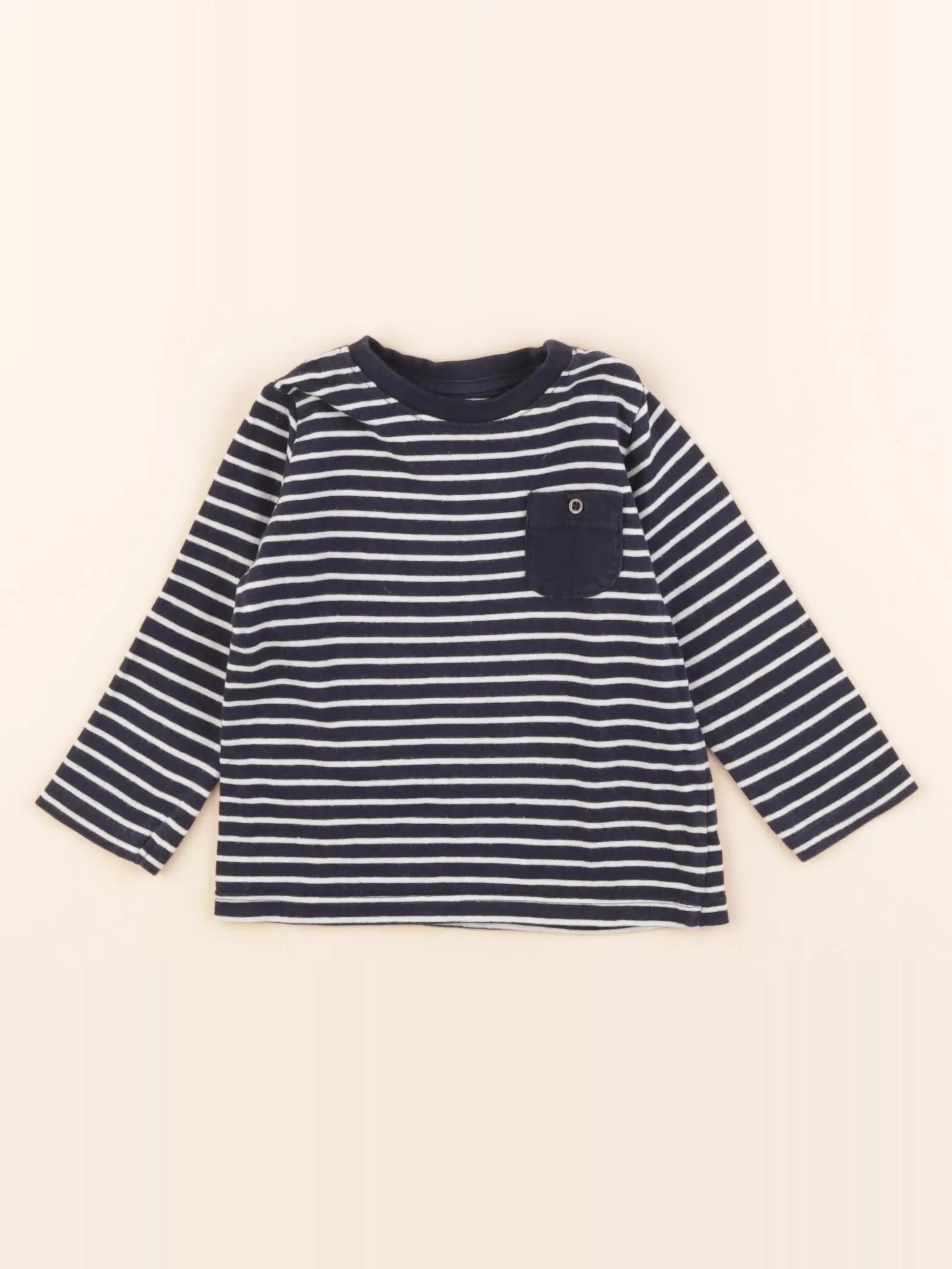 Vertbaudet - tee-shirt bleu - 12 mois