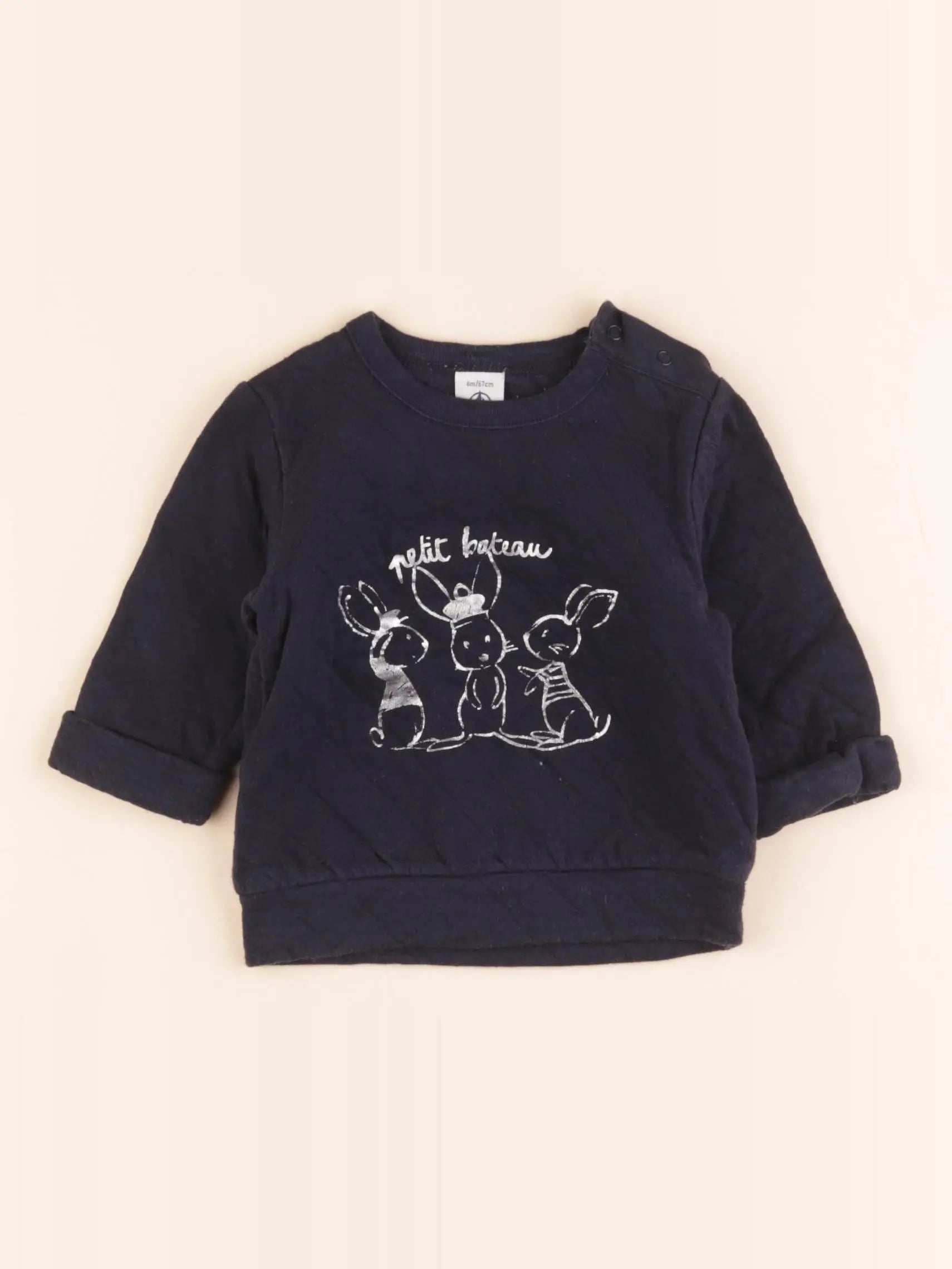 Sweat bleu, argent