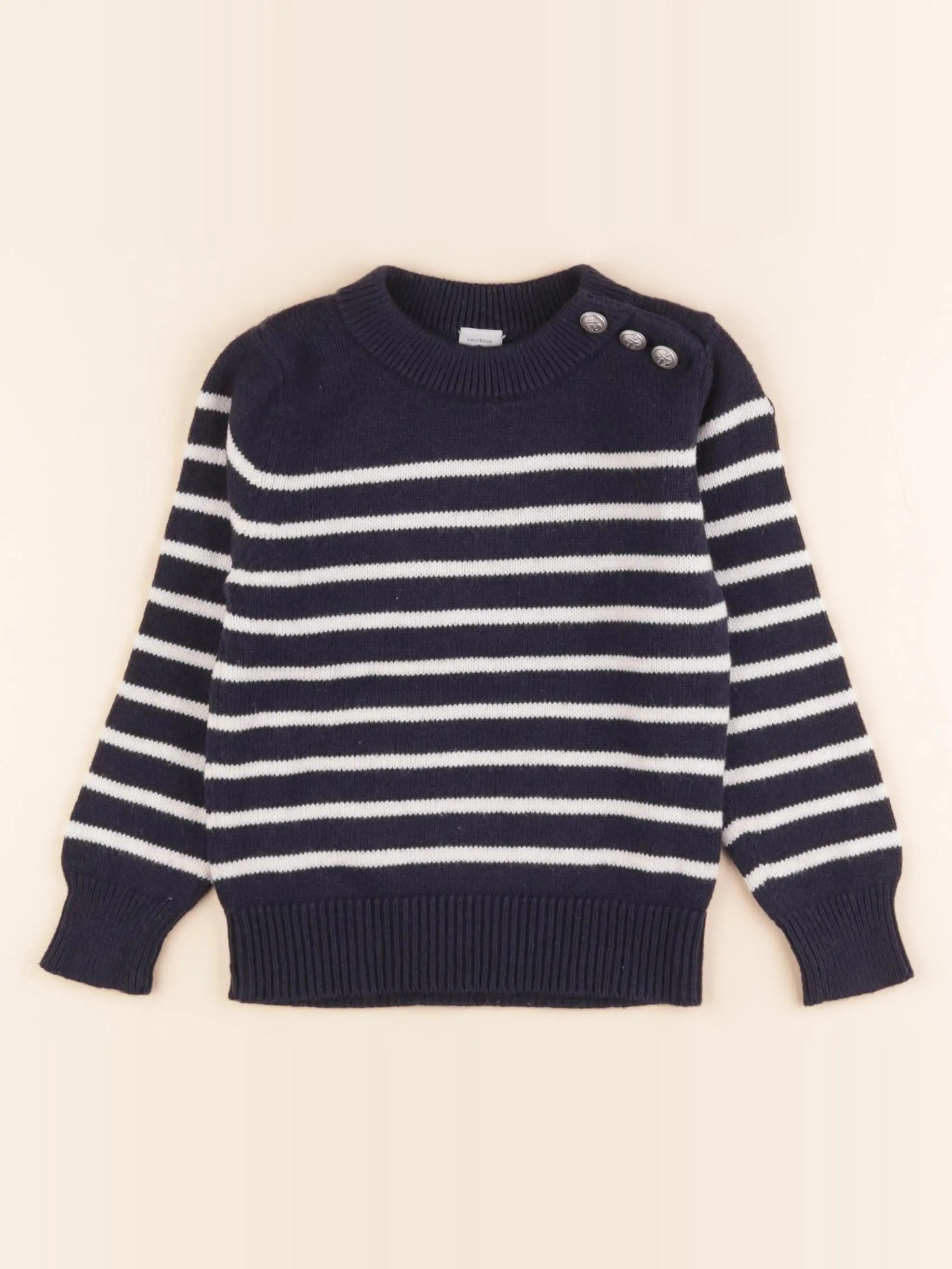 Pull bleu, blanc