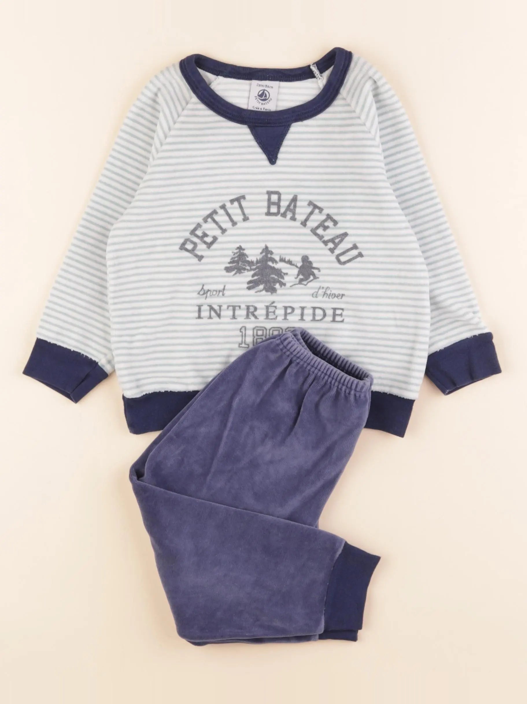 Pyjama velours bleu