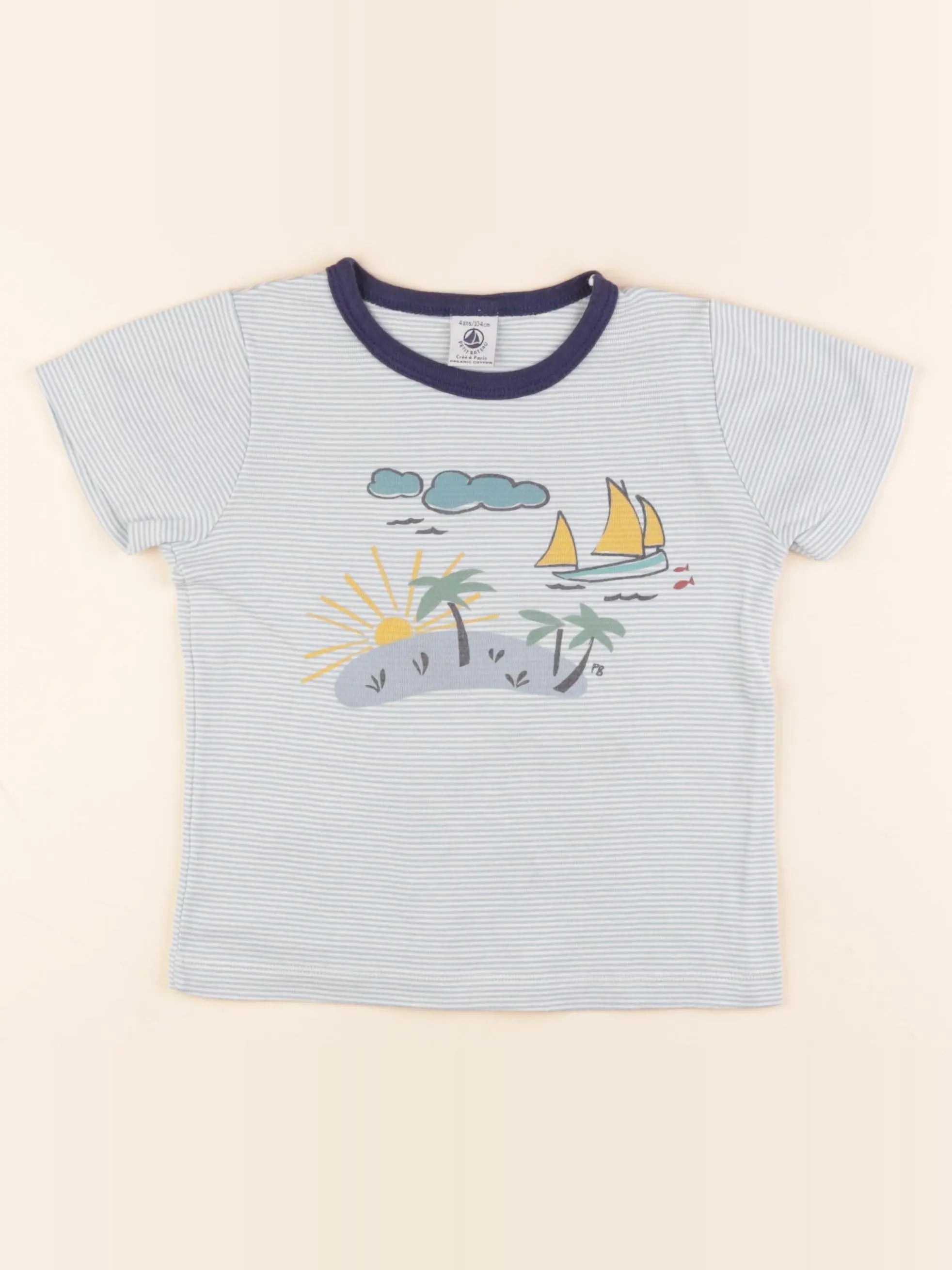 Maillot de corps blanc, bleu