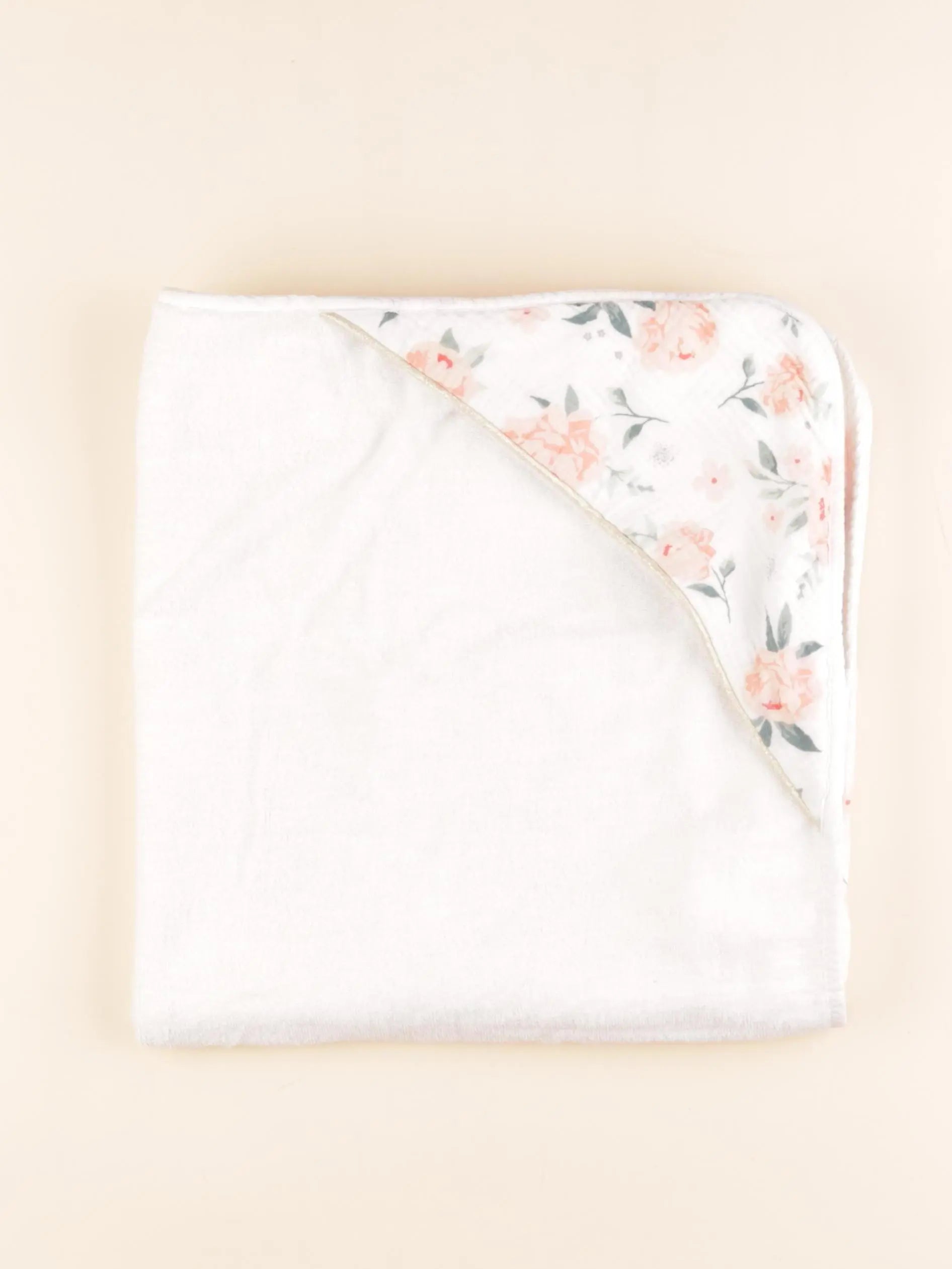 Vertbaudet - cape de bain blanc, rose - 0/18 mois