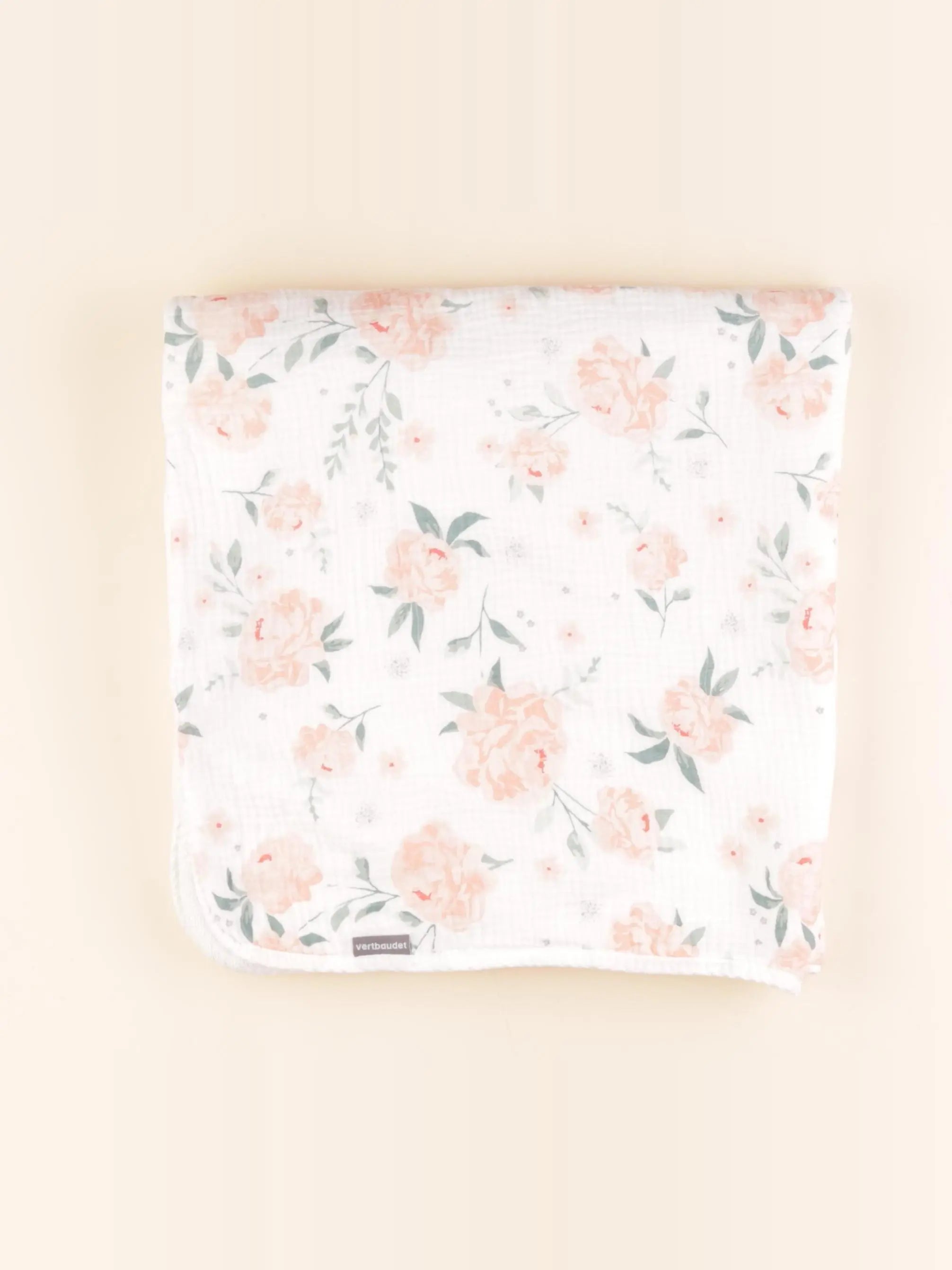 Vertbaudet - cape de bain blanc, rose - 0/18 mois