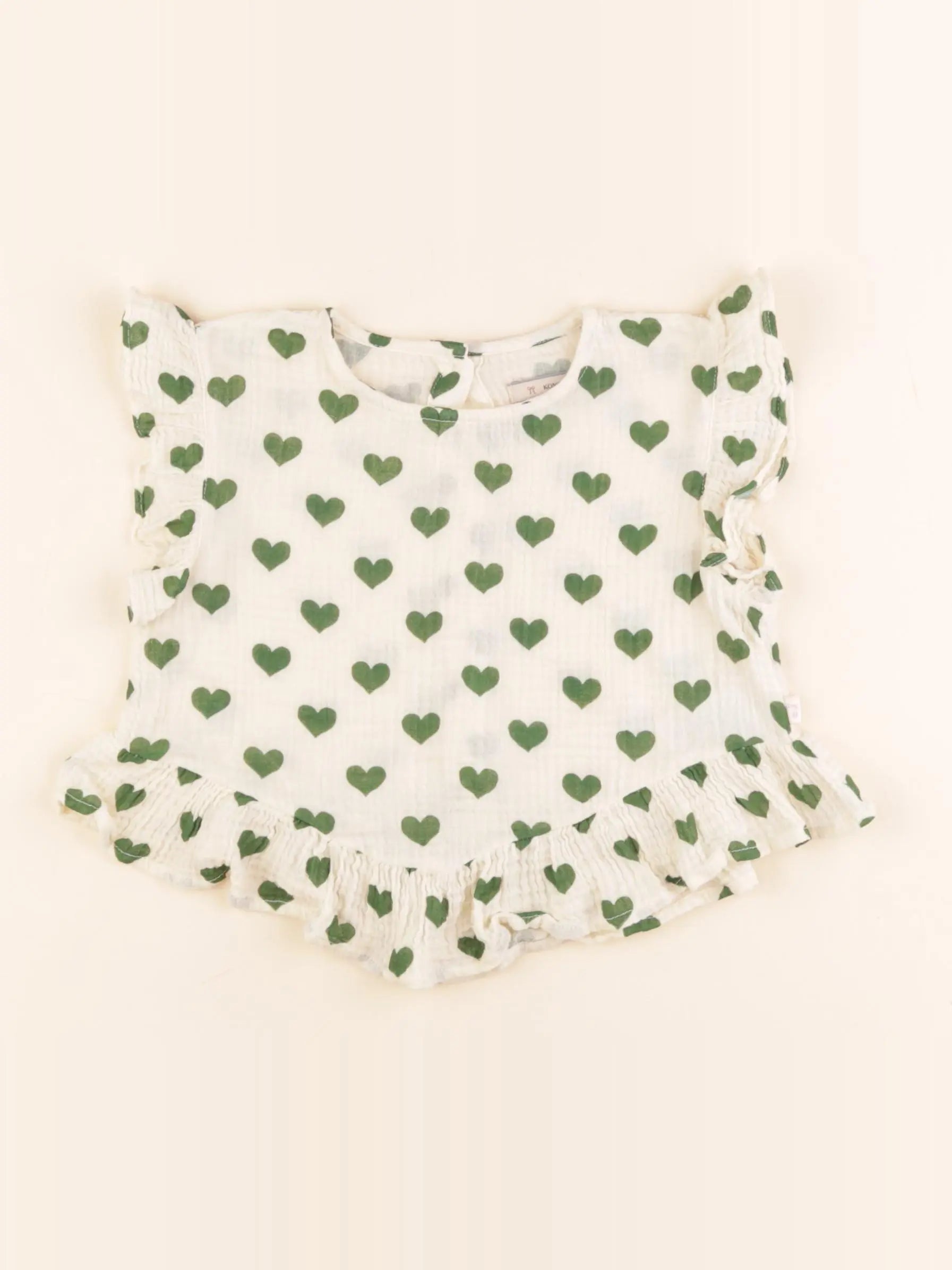 Konges slojd - blouse beige, vert - 2 ans