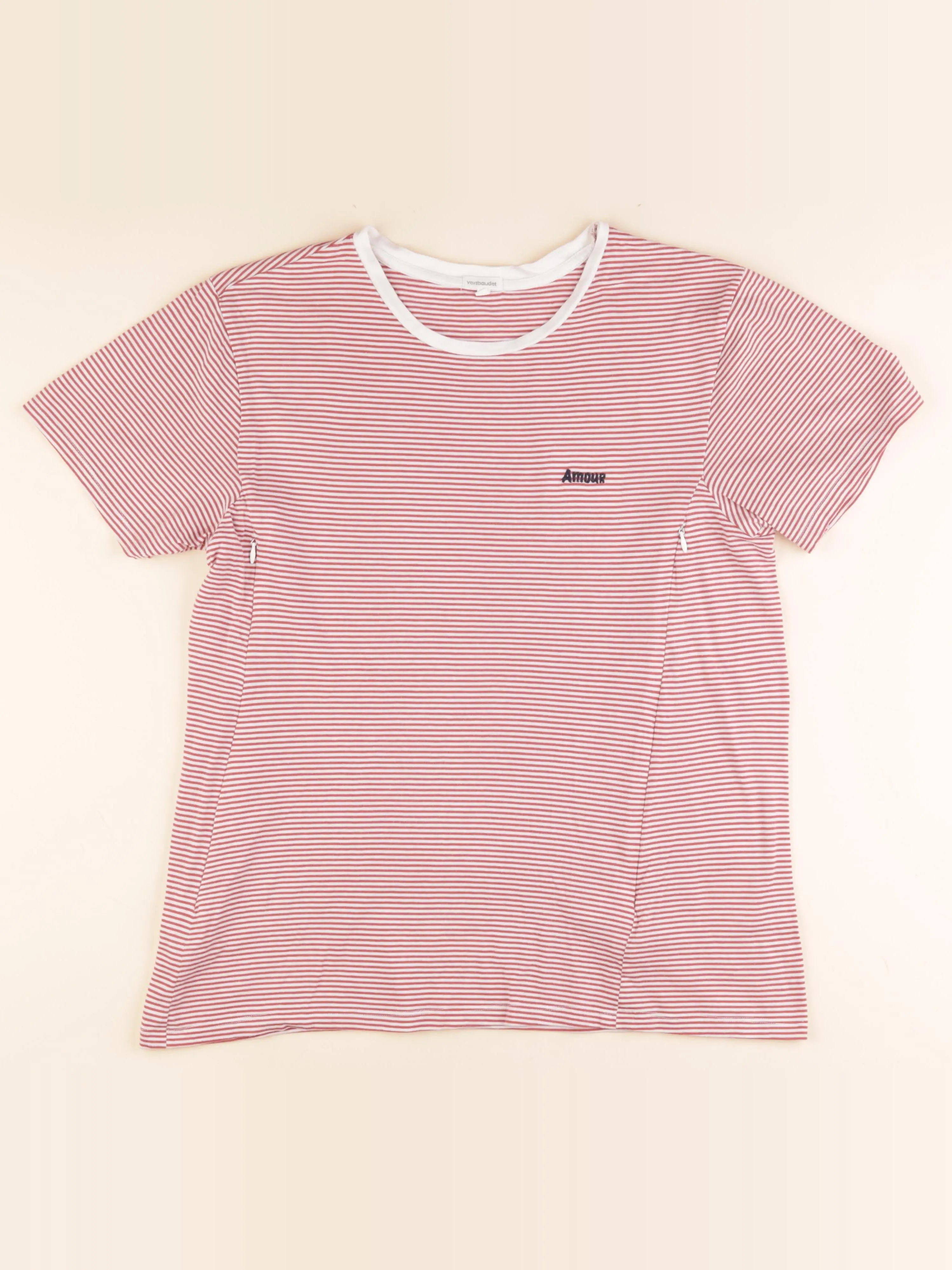 Vertbaudet - tee-shirt allaitement blanc, rouge - 38 à 40