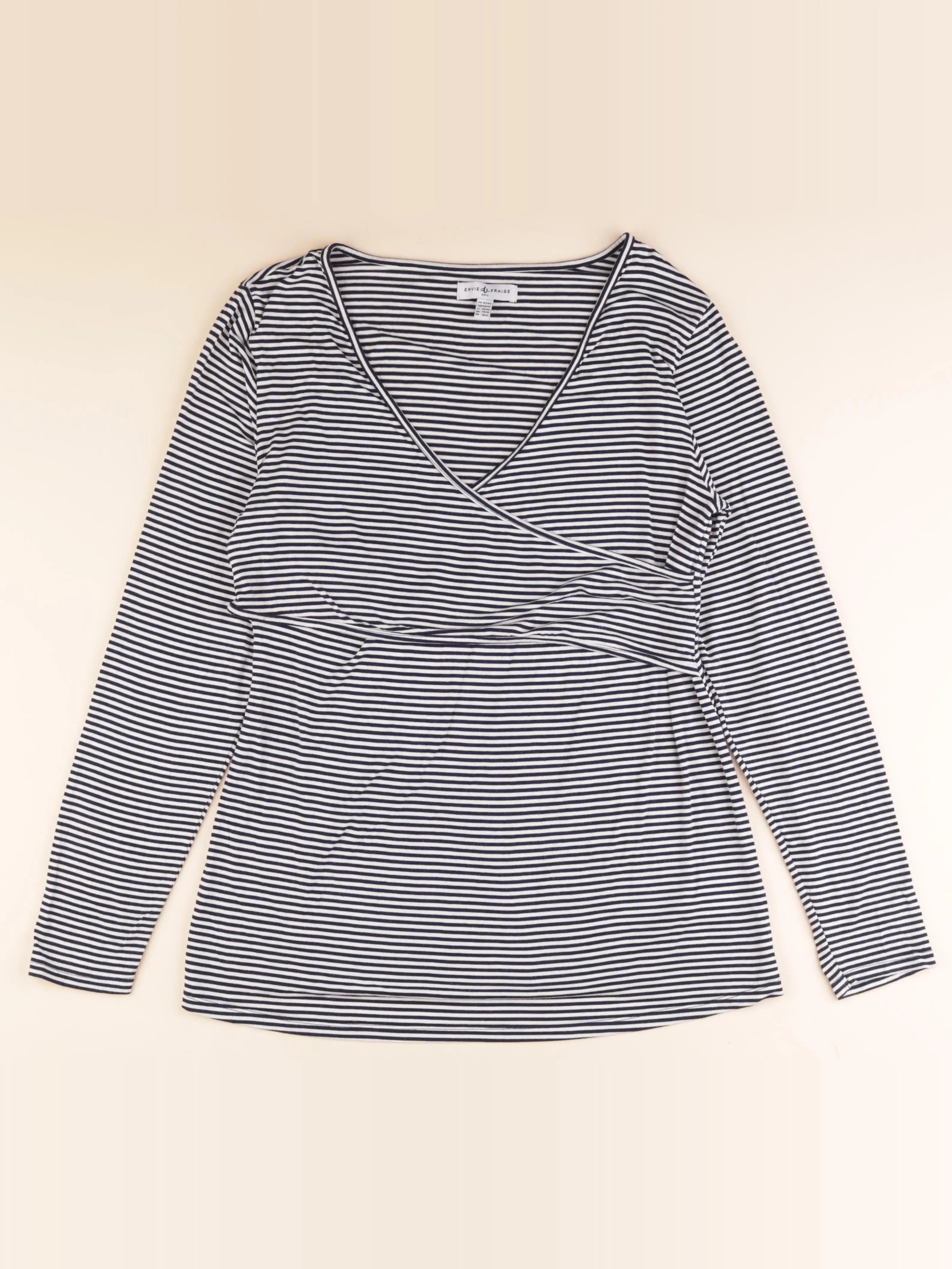 Envie de fraise - tee-shirt allaitement bleu, blanc - 42 à 44