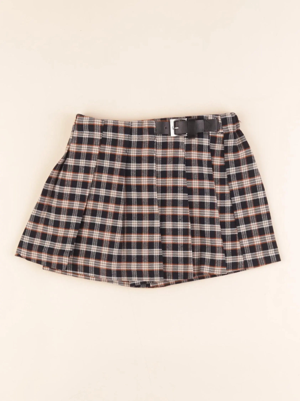 Zara - jupe short bleu, beige - 4 ans