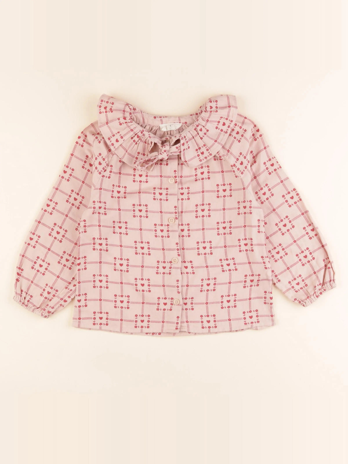 Louis Louise - blouse rouge, rose - 4 ans