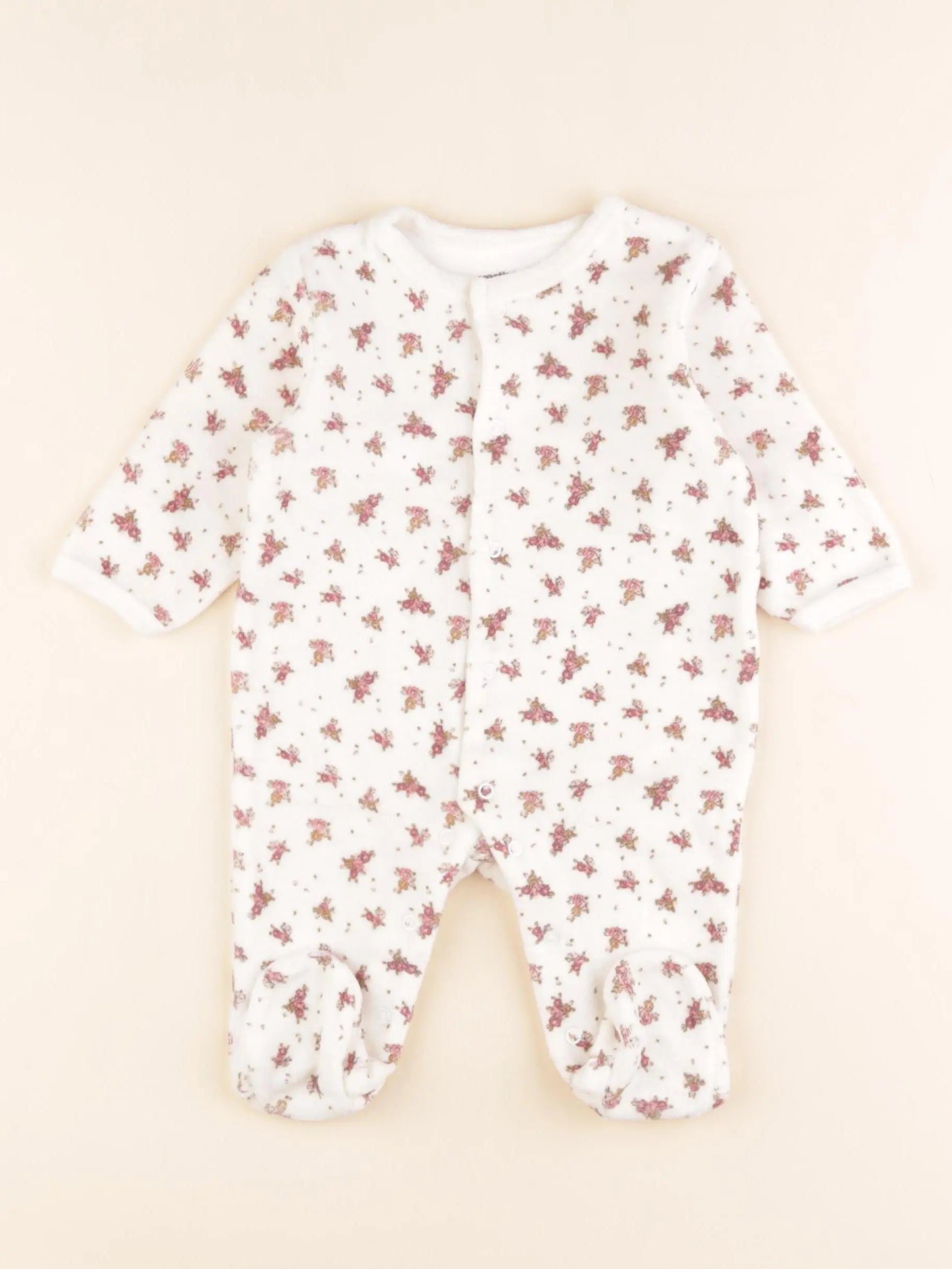 Vertbaudet - pyjama velours multicolore - 3 mois