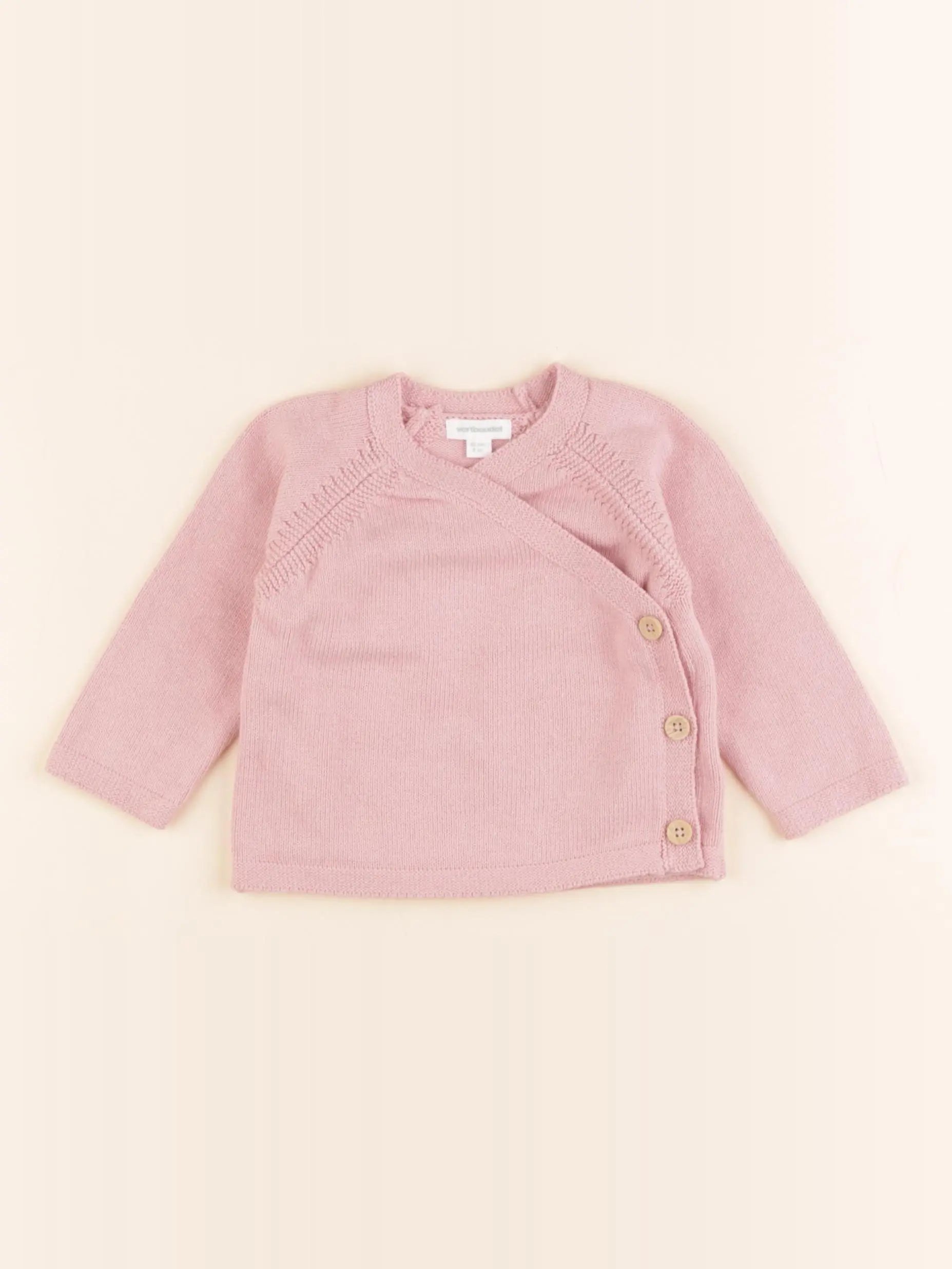 Vertbaudet - pull rose - 3 mois