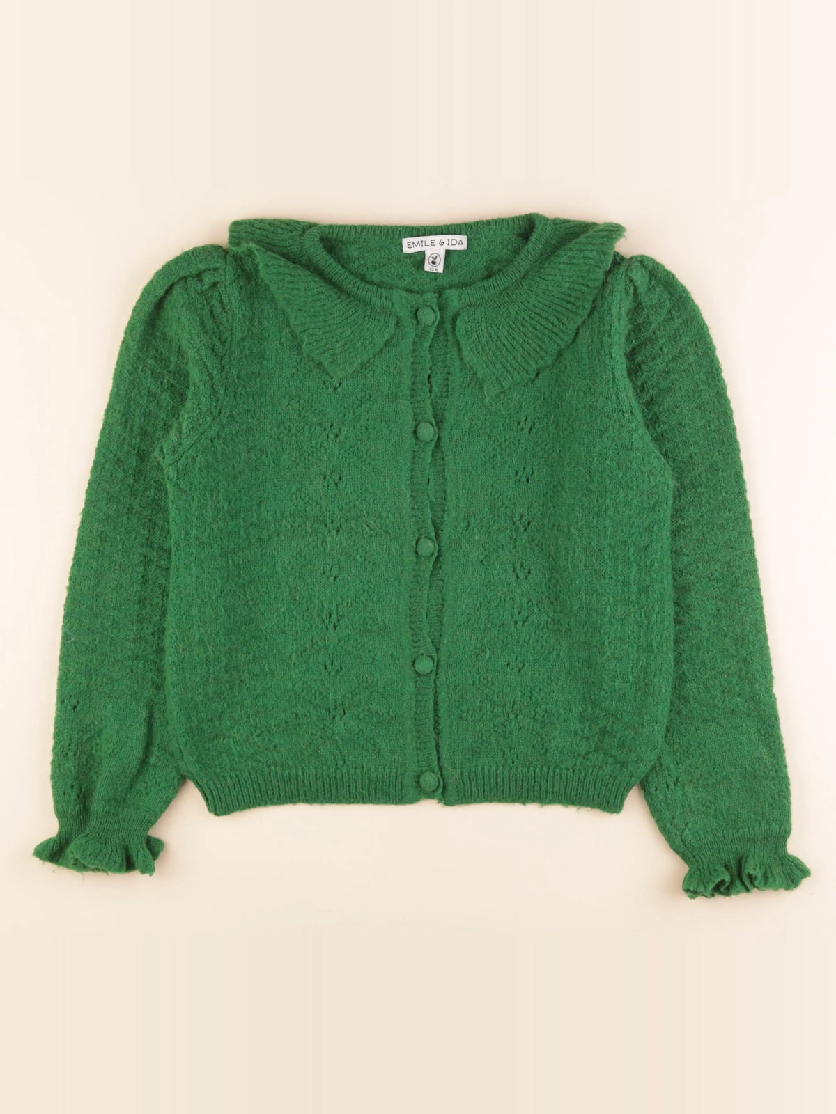 Emile et Ida - gilet vert - 12 ans