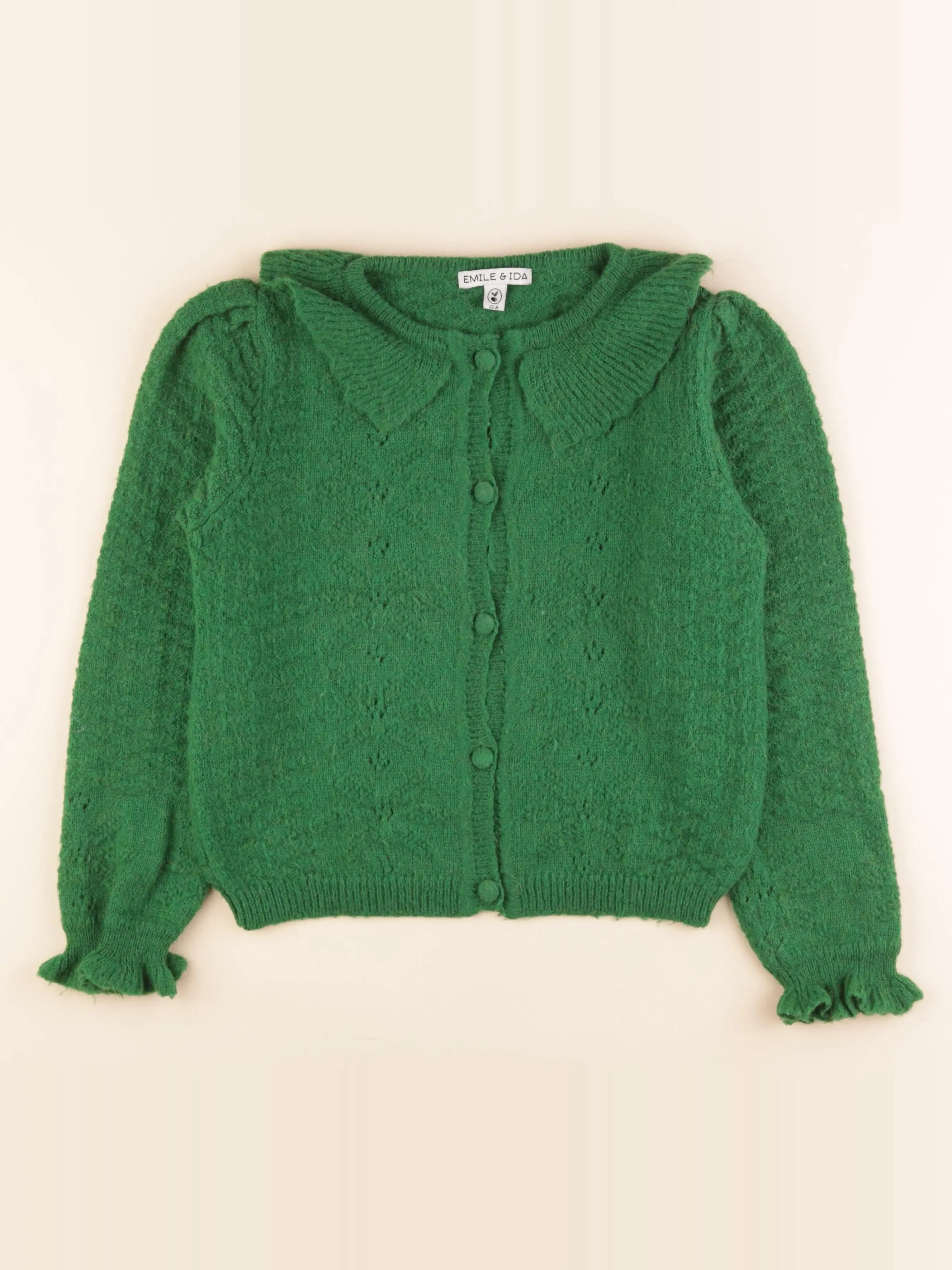 Emile et Ida - gilet vert - 12 ans