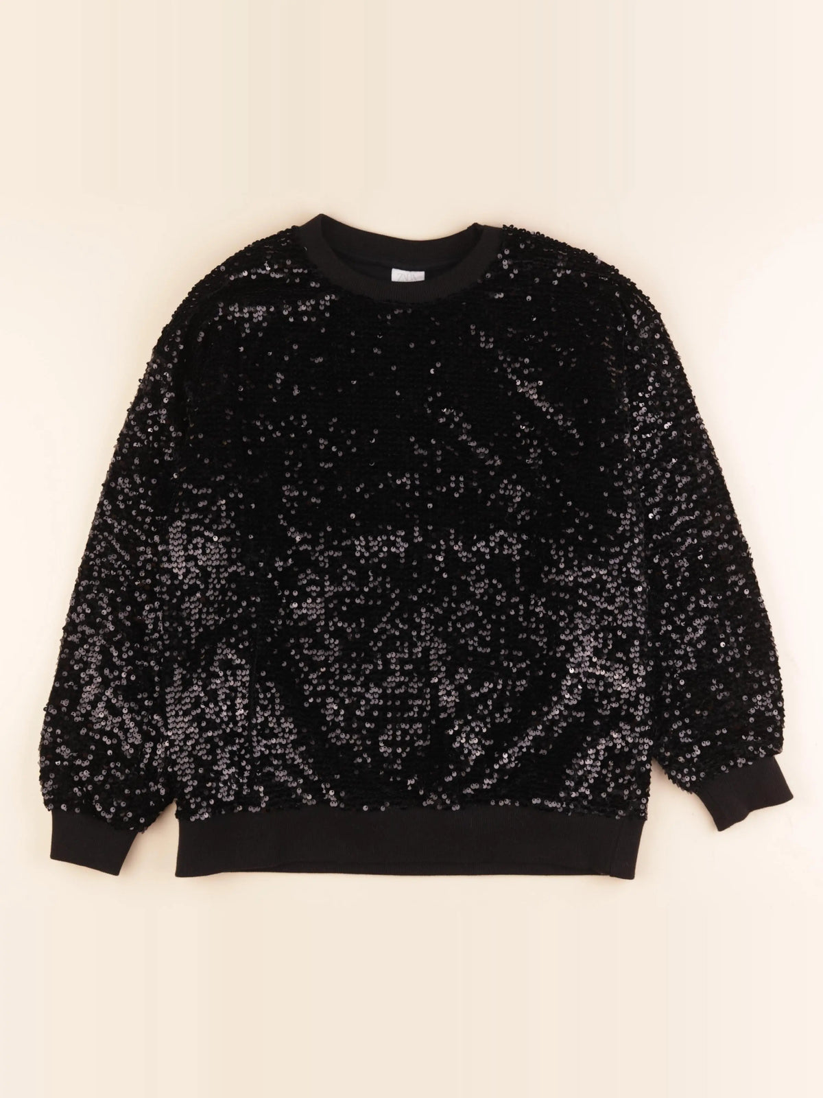 Zara - sweat à sequins noir - 13/14 ans
