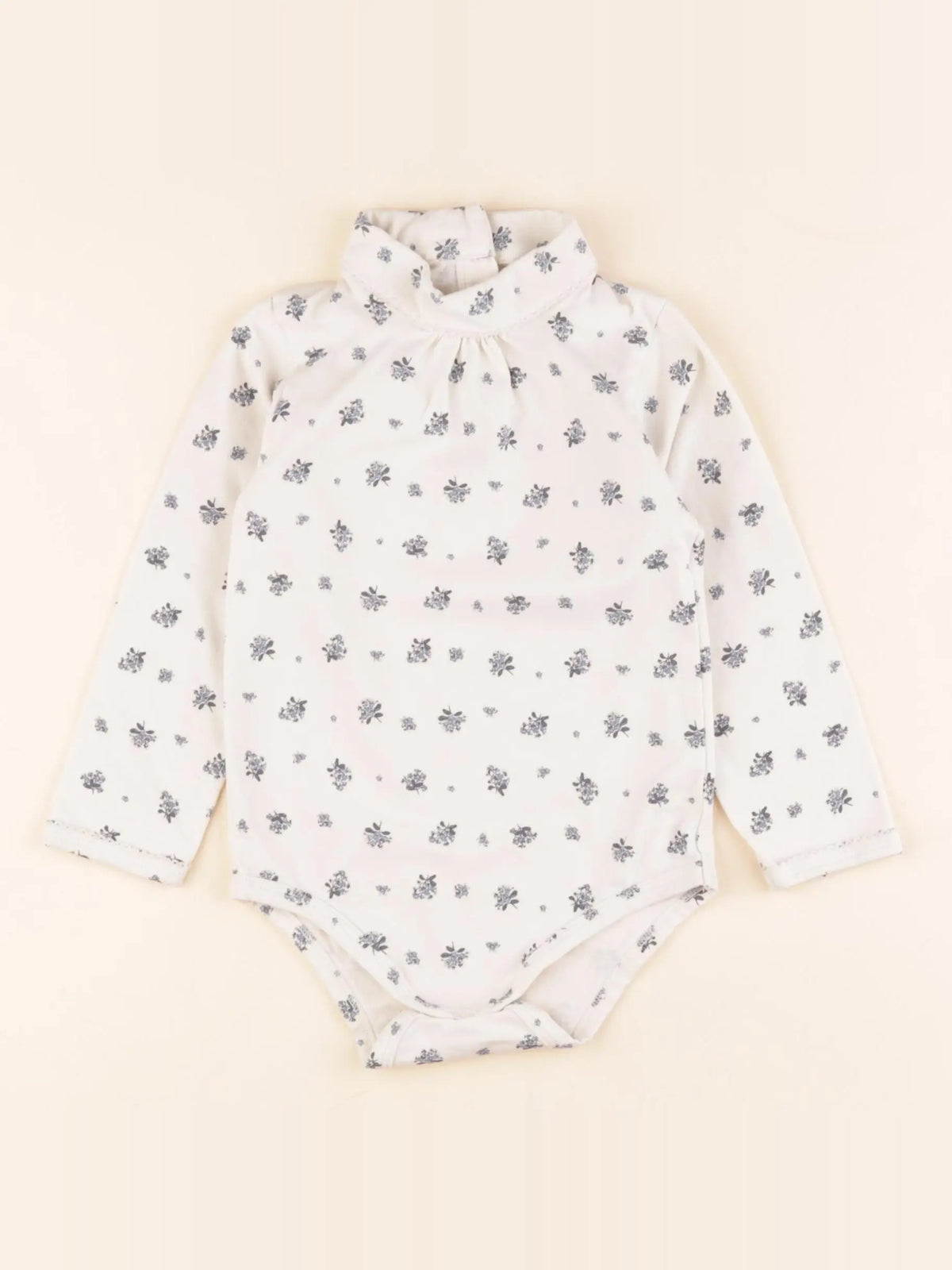 Vertbaudet - body à col beige, bleu - 24 mois