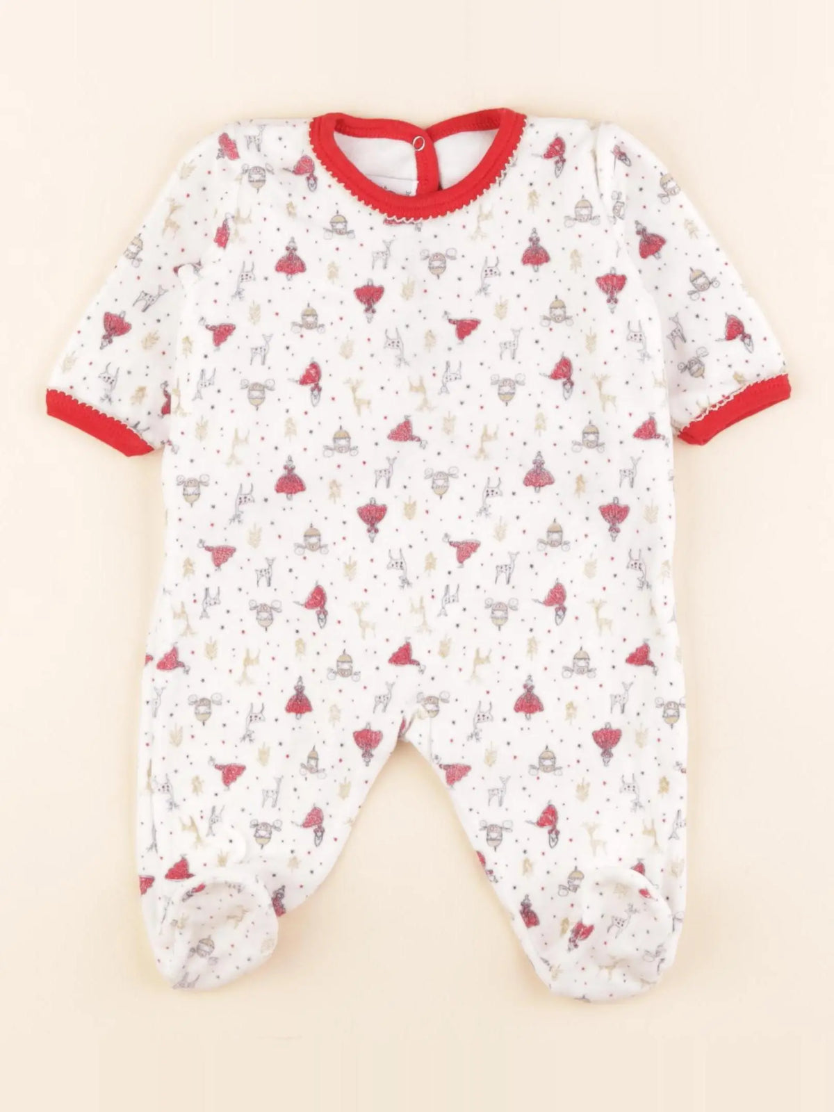 Pyjama velours blanc, or