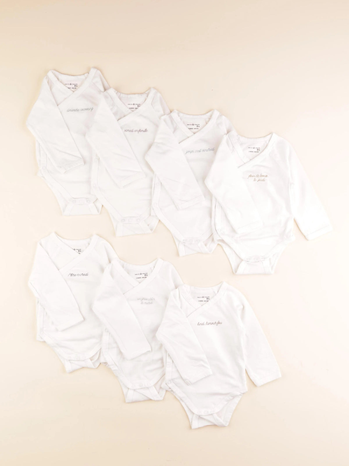 Vertbaudet - lot de 7 bodies en coton blanc - 3 mois