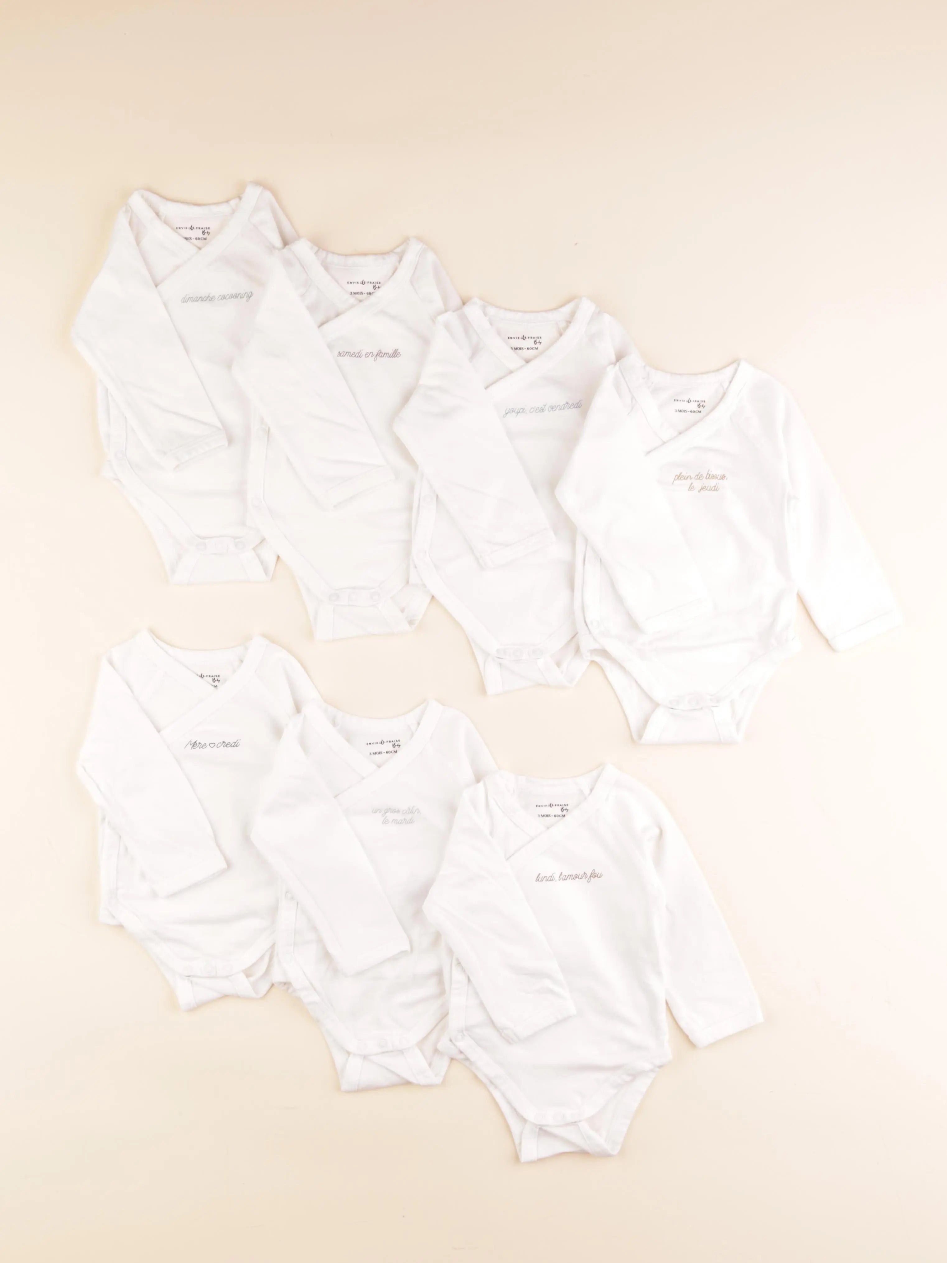 Vertbaudet - lot de 7 bodies en coton blanc - 3 mois
