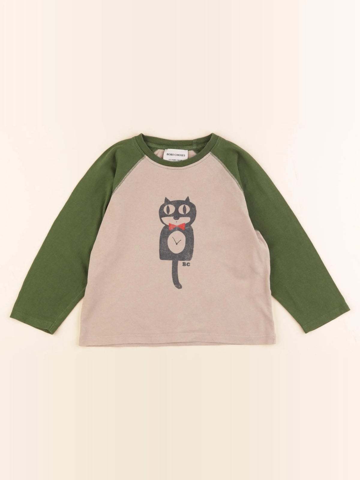 Bobo Choses - tee-shirt imprimé au dos beige, vert - 4/5 ans