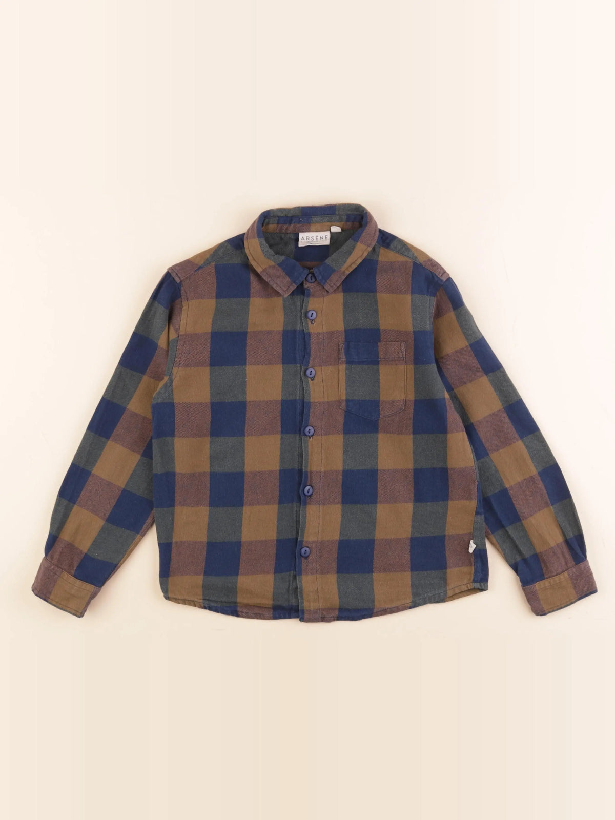 Arsène et les pipelettes - chemise bleu, marron - 6 ans