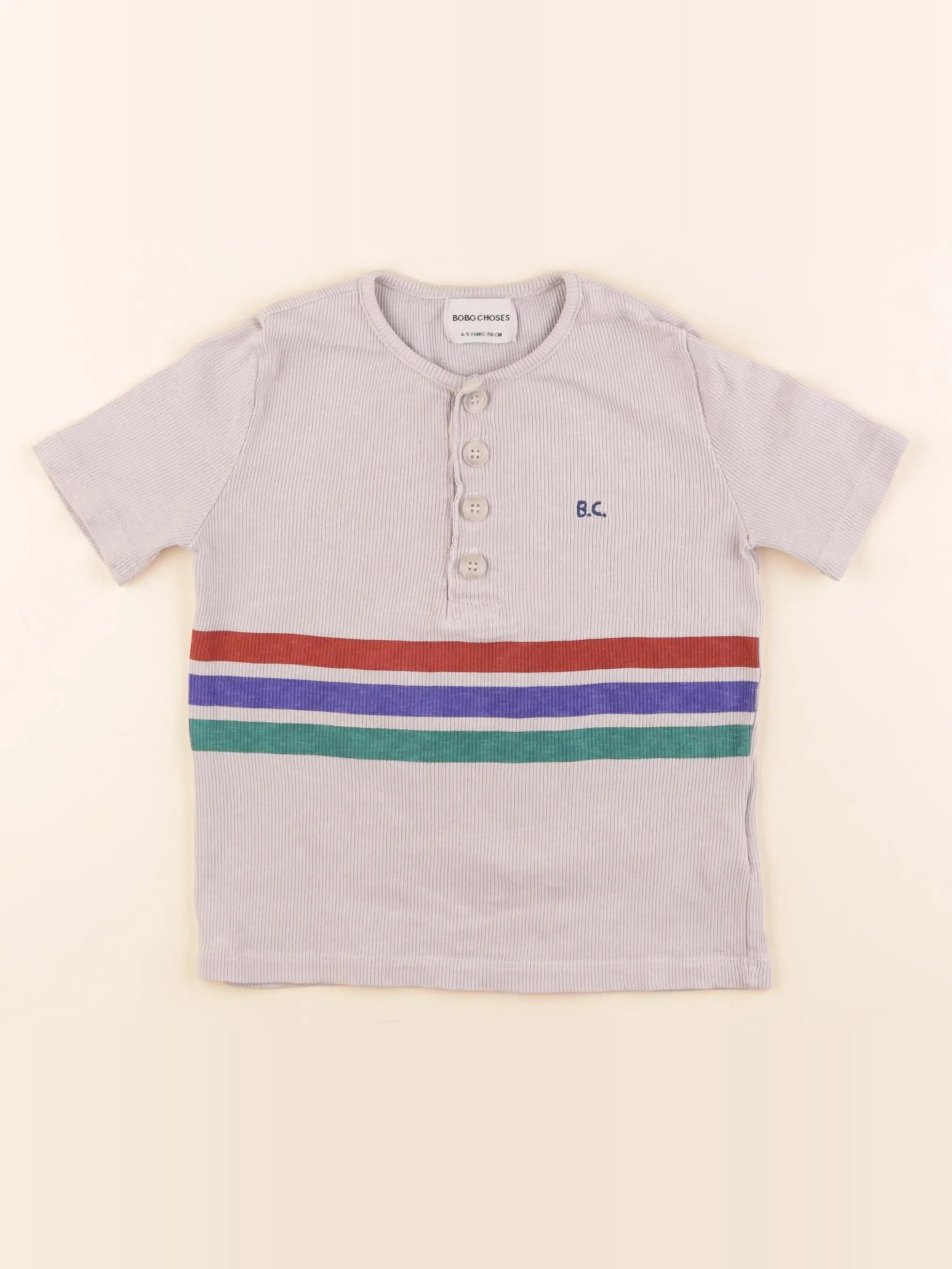 Bobo Choses - tee-shirt beige, gris - 4/5 ans