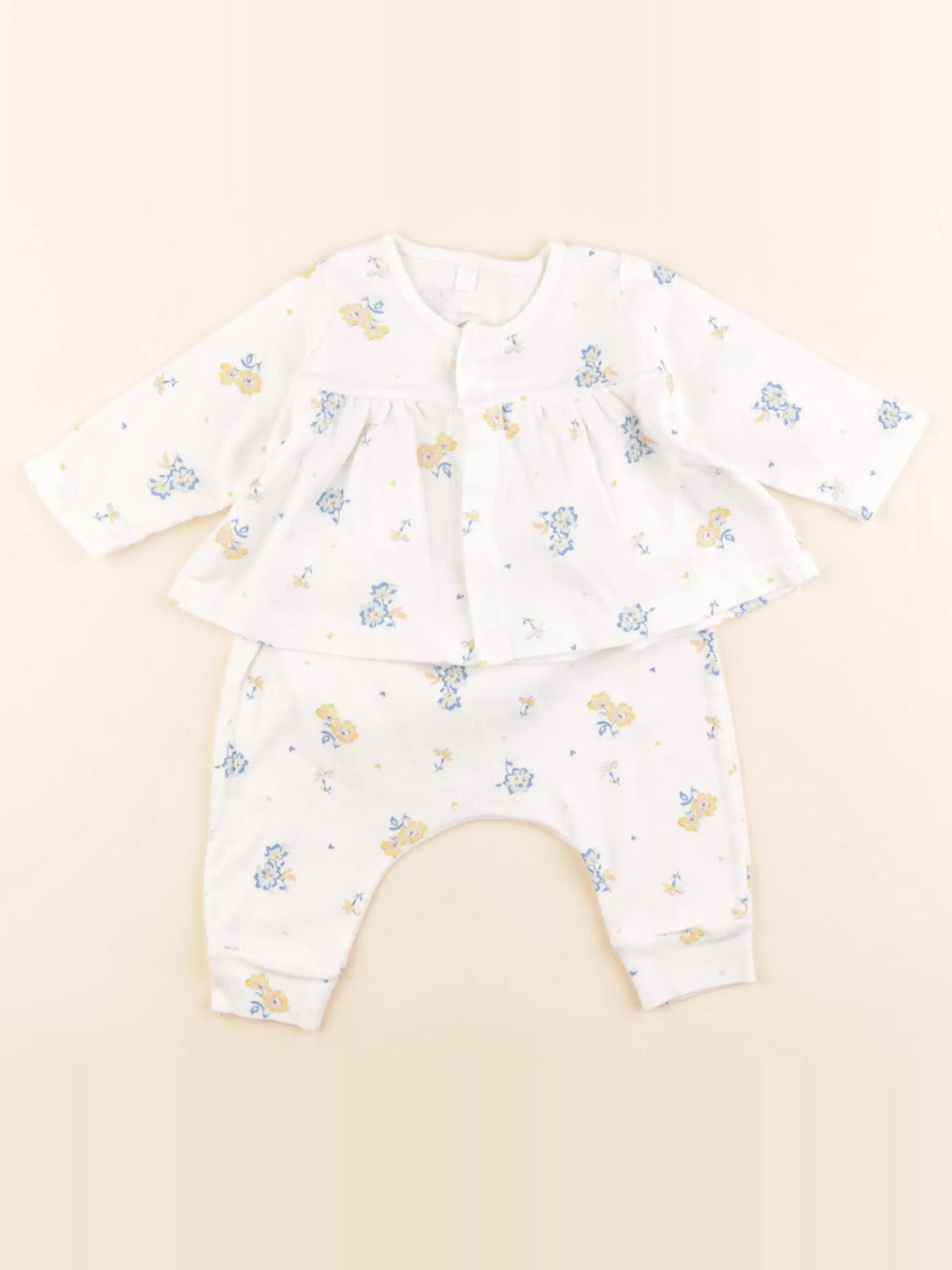 Petit Bateau - ensemble blanc - 3 mois