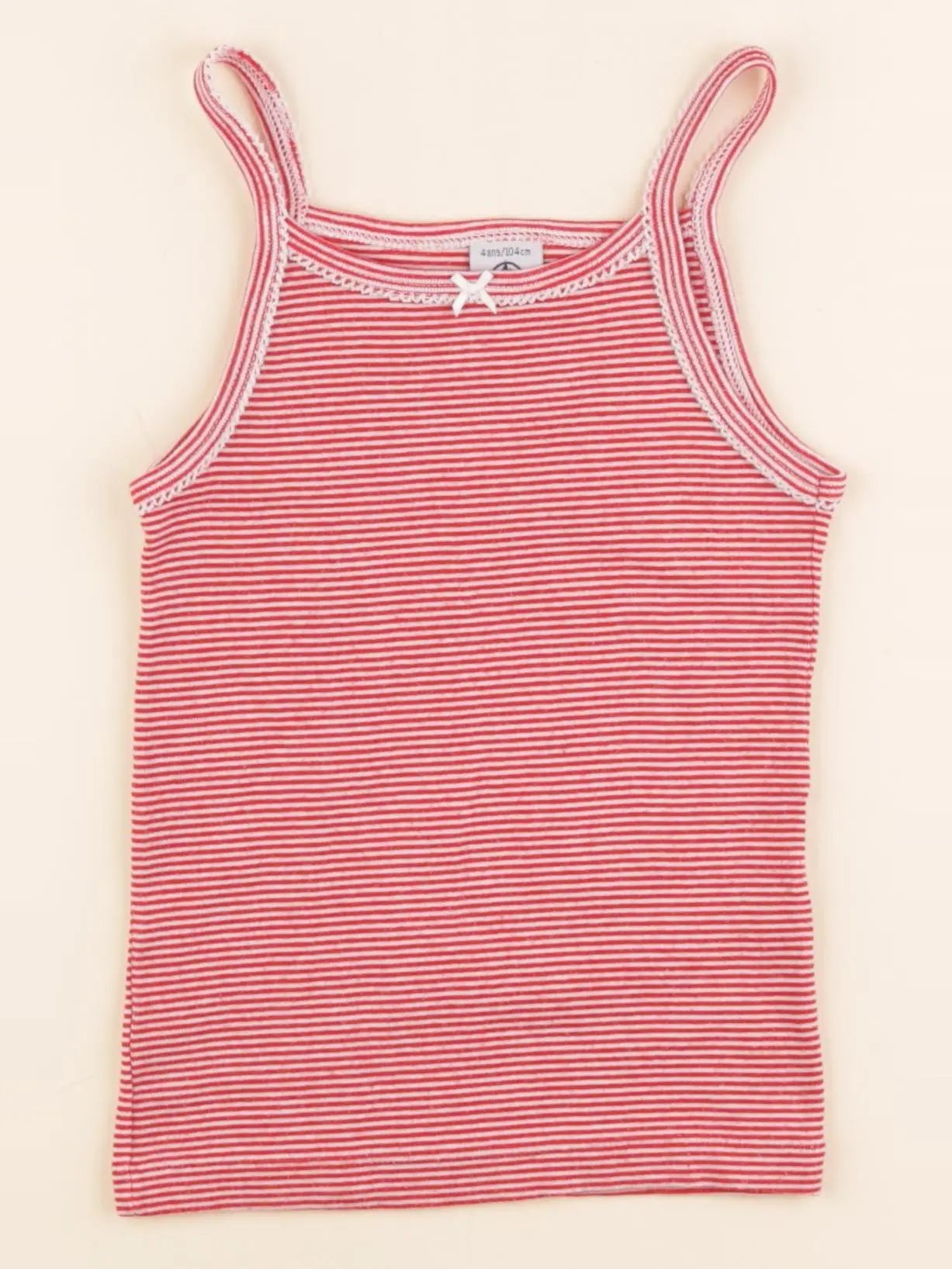 Petit Bateau - maillot de corps rouge - 4 ans