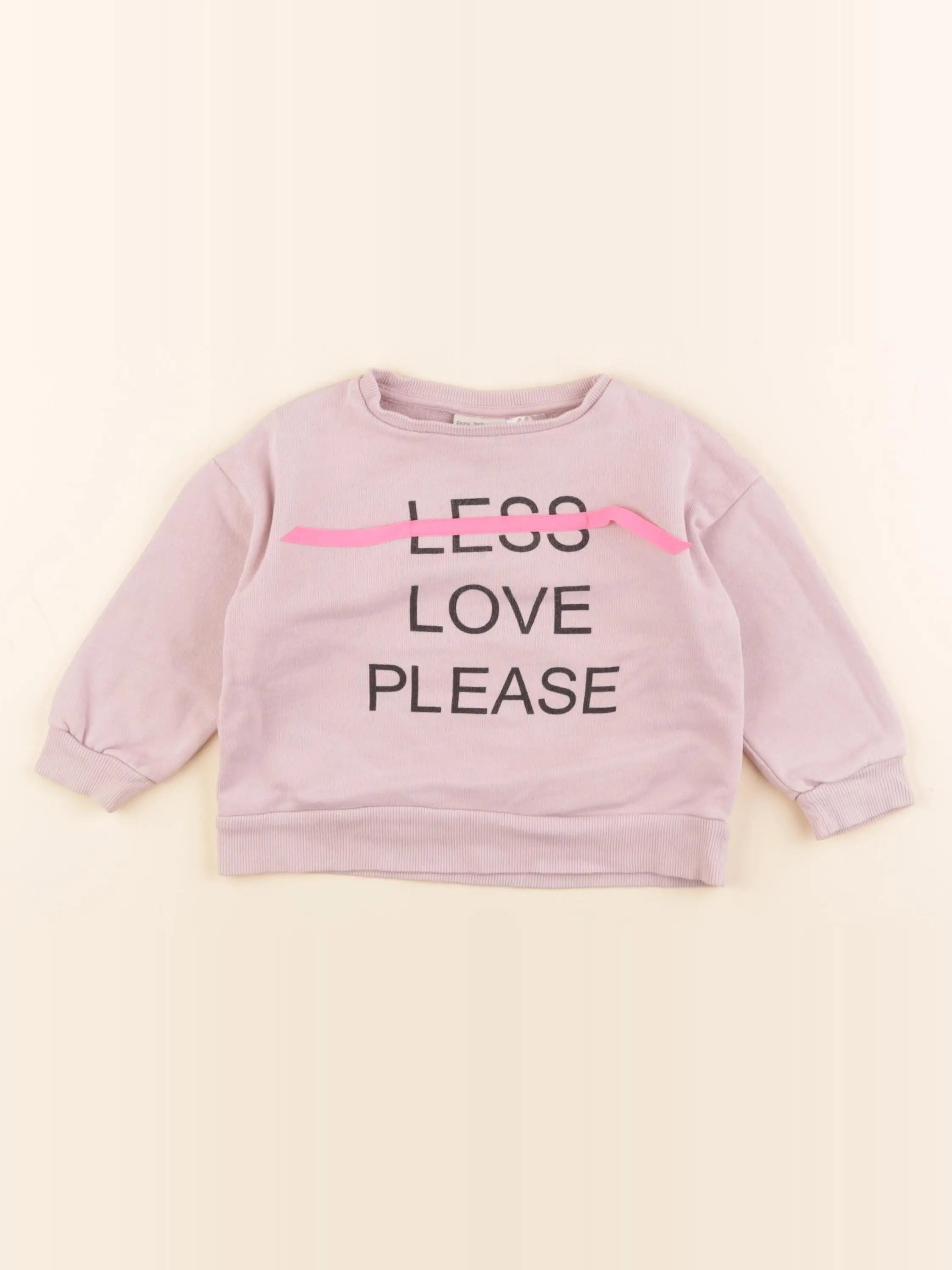 Zara - sweat rose - 12/18 mois