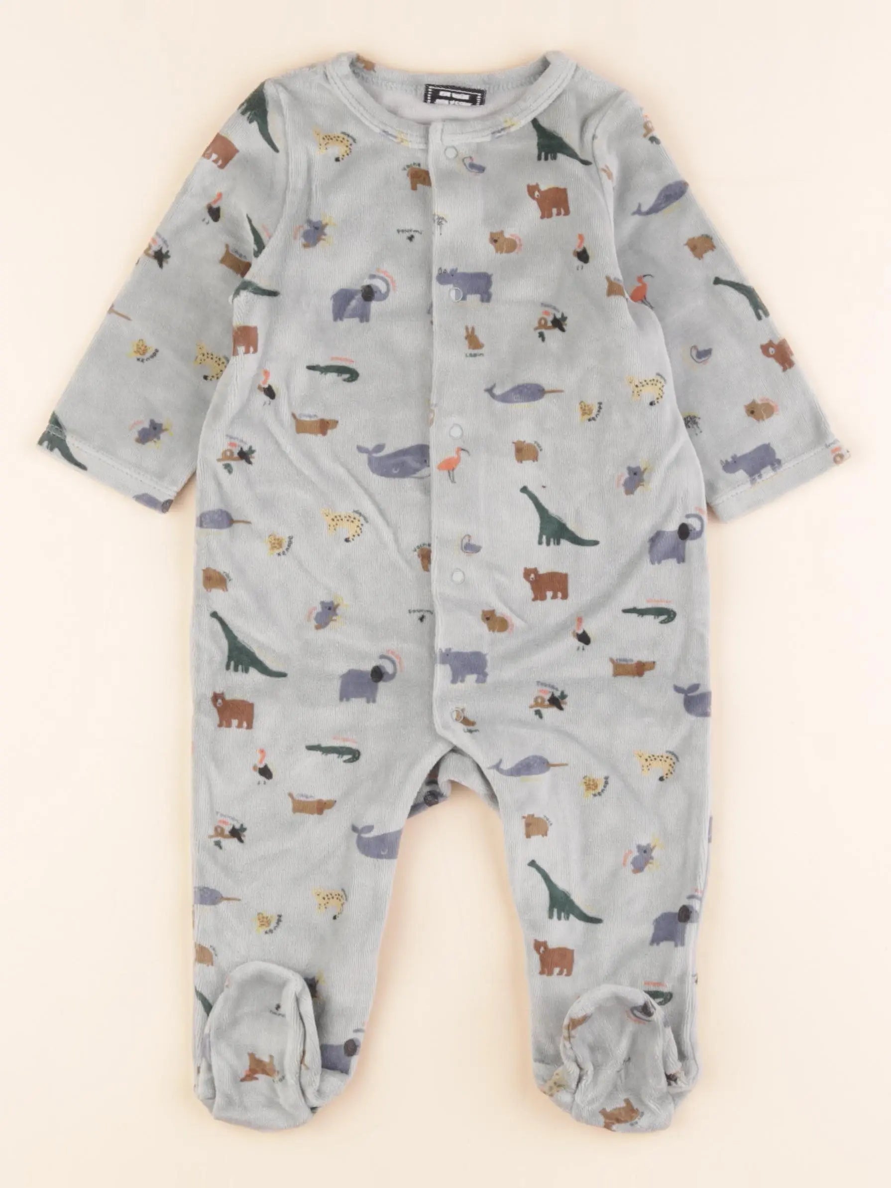 Tape à l'oeil - pyjama velours vert - 6 mois