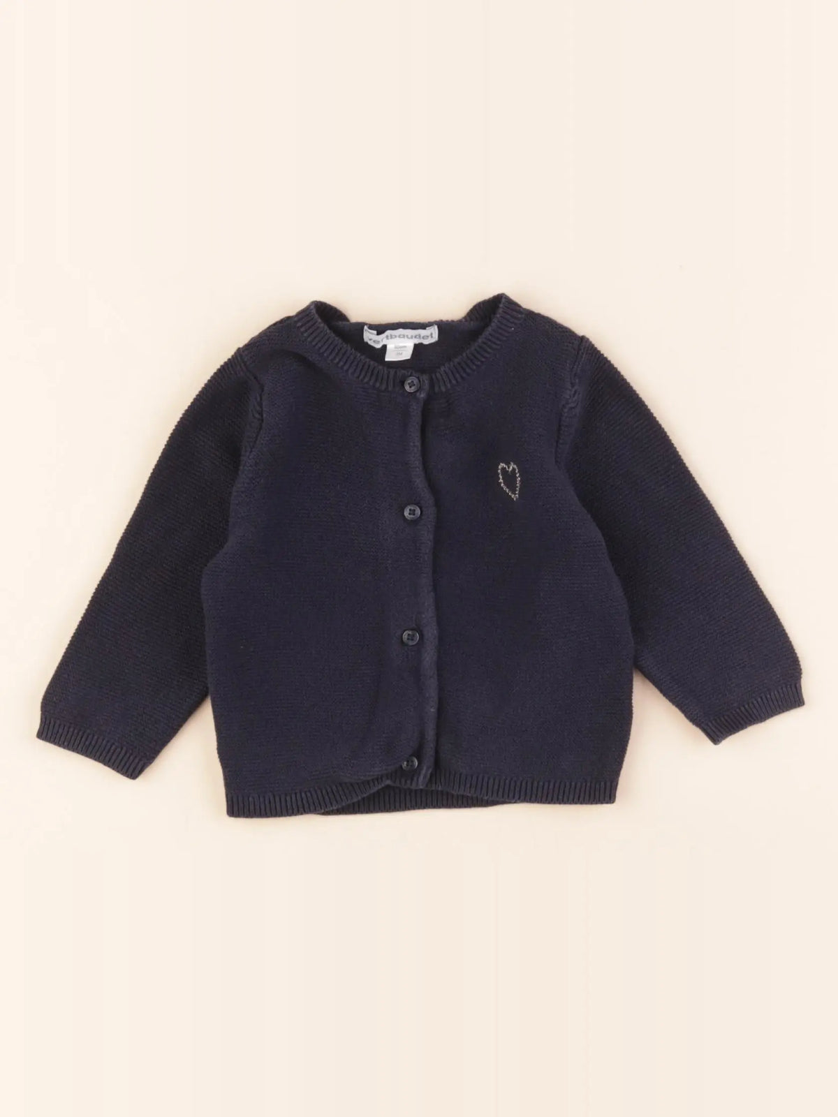 Vertbaudet - gilet bleu - 3 mois