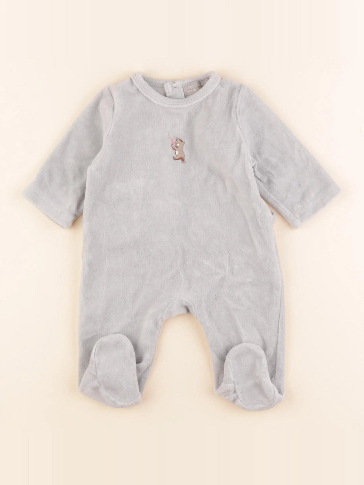 Boutchou - pyjama velours vert - 3 mois