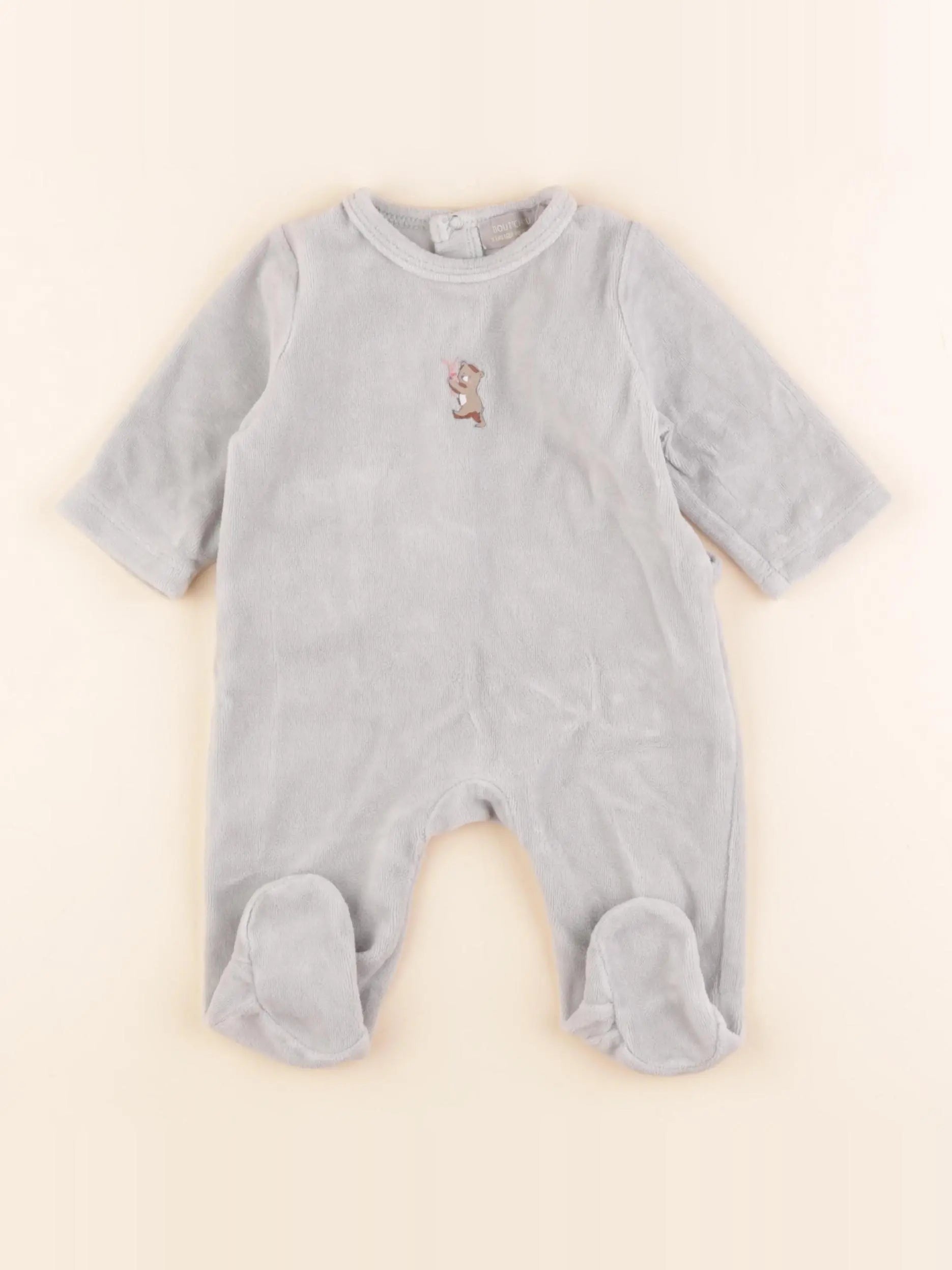 Boutchou - pyjama velours vert - 3 mois