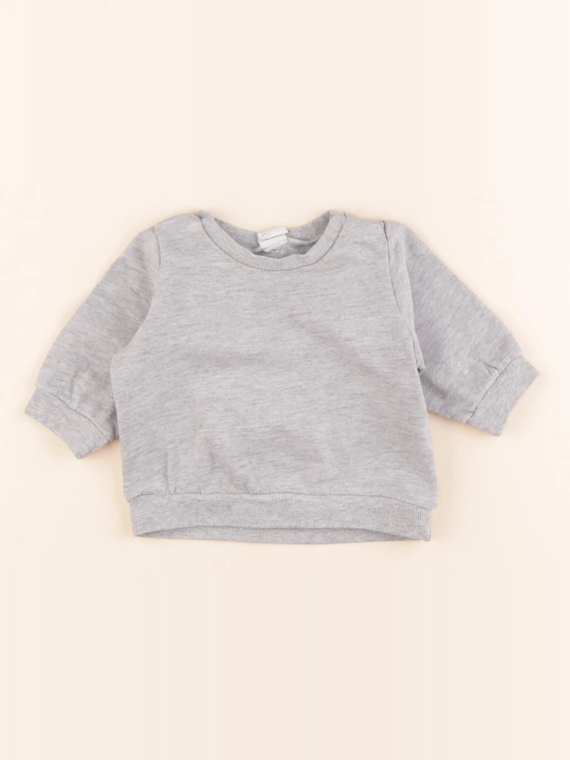 H&M - sweat gris - 2/4 mois