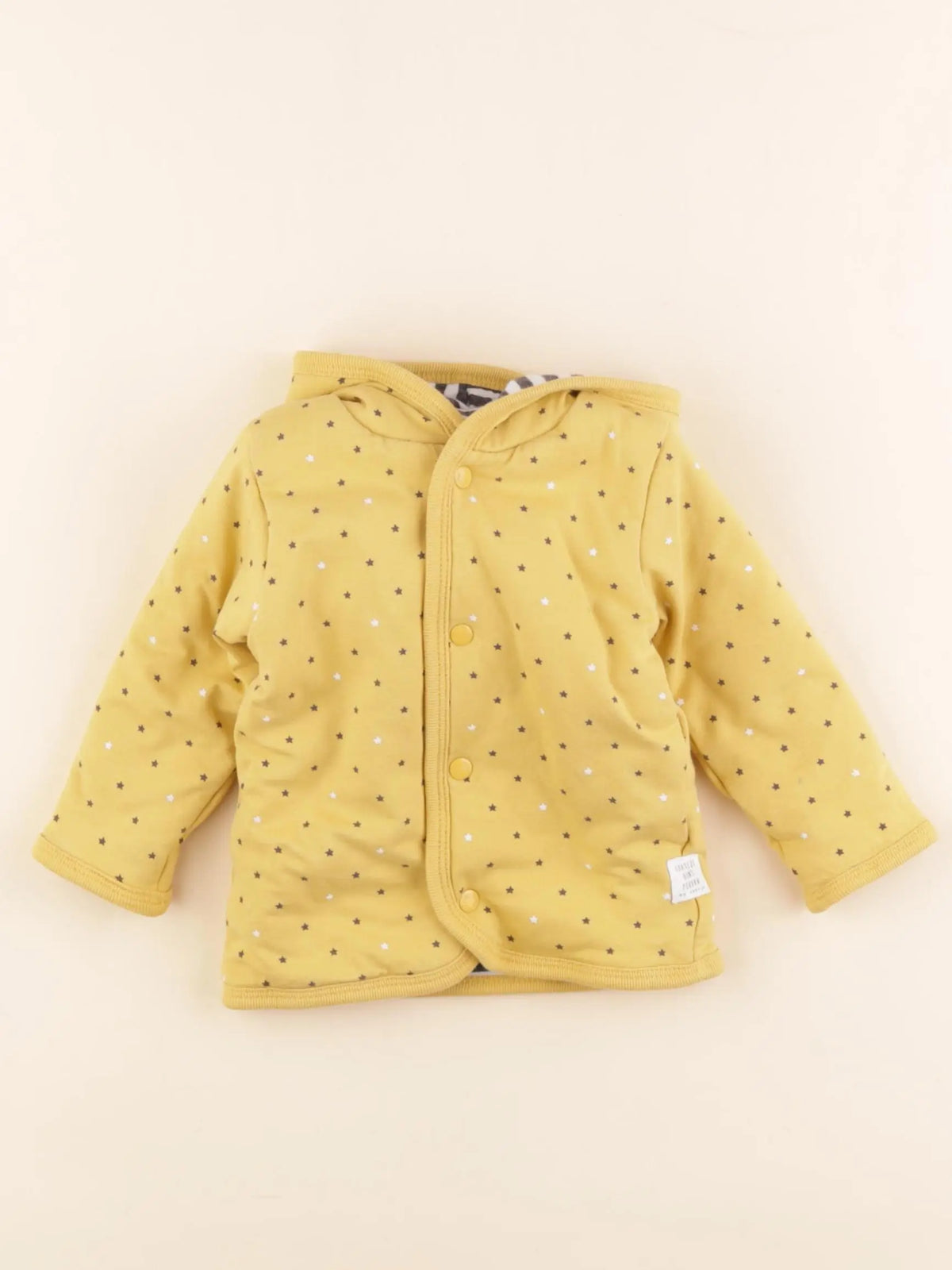 Feetje - sweat réversible jaune, gris - 3/6 mois