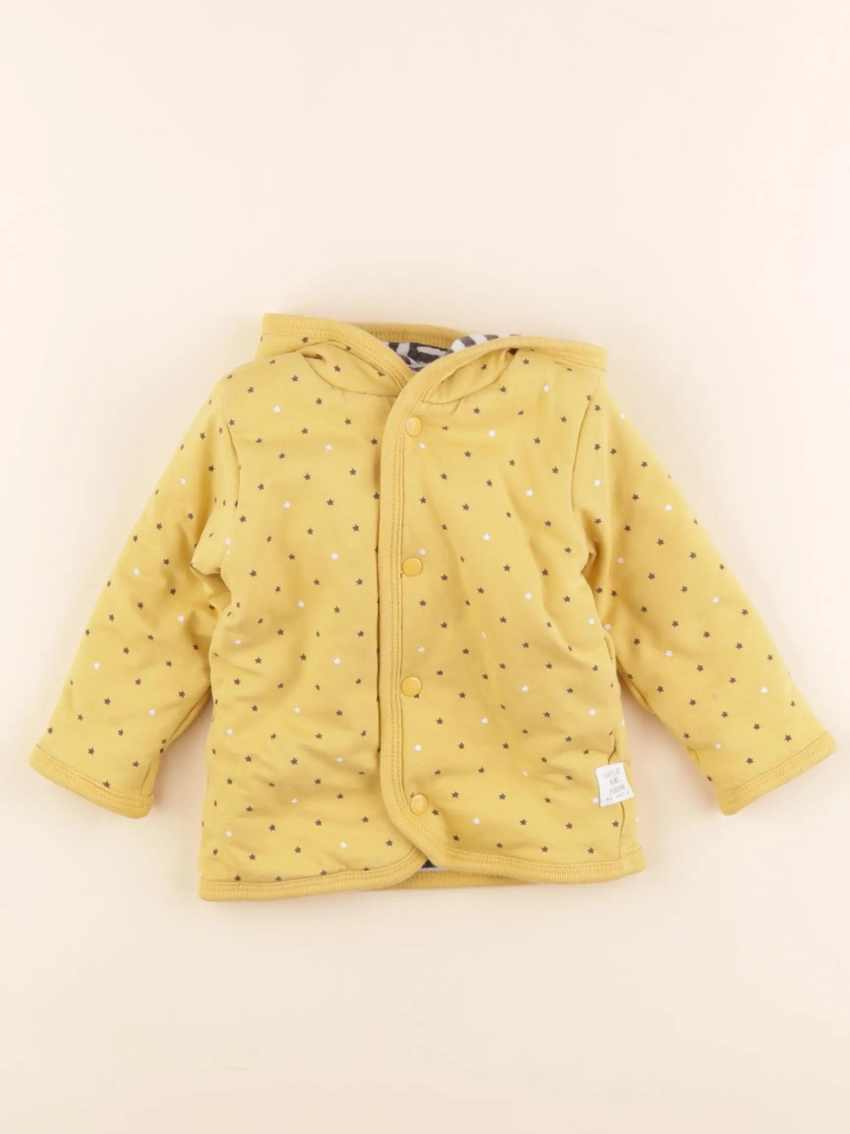 Feetje - sweat réversible jaune, gris - 3/6 mois